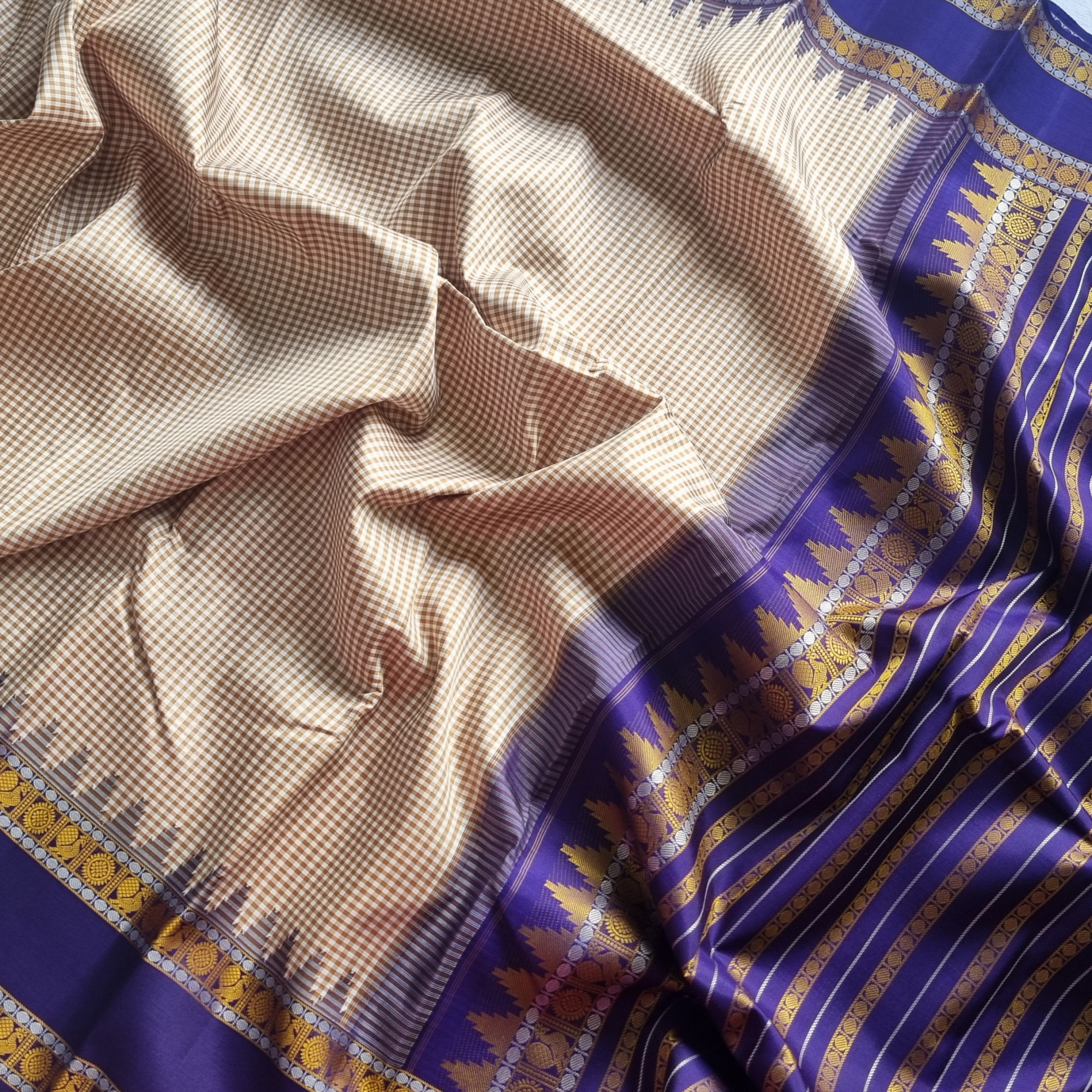 Kanjivaram Silk Korvai threadwork - Master weaver series