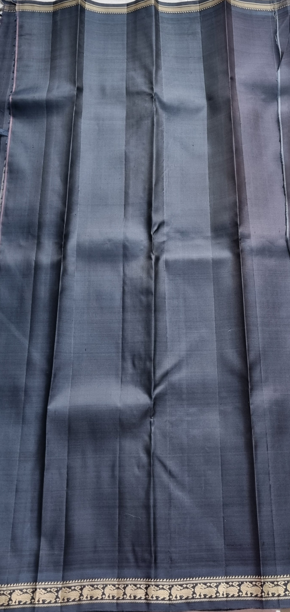 Kanjivaram Silk grey threadwork