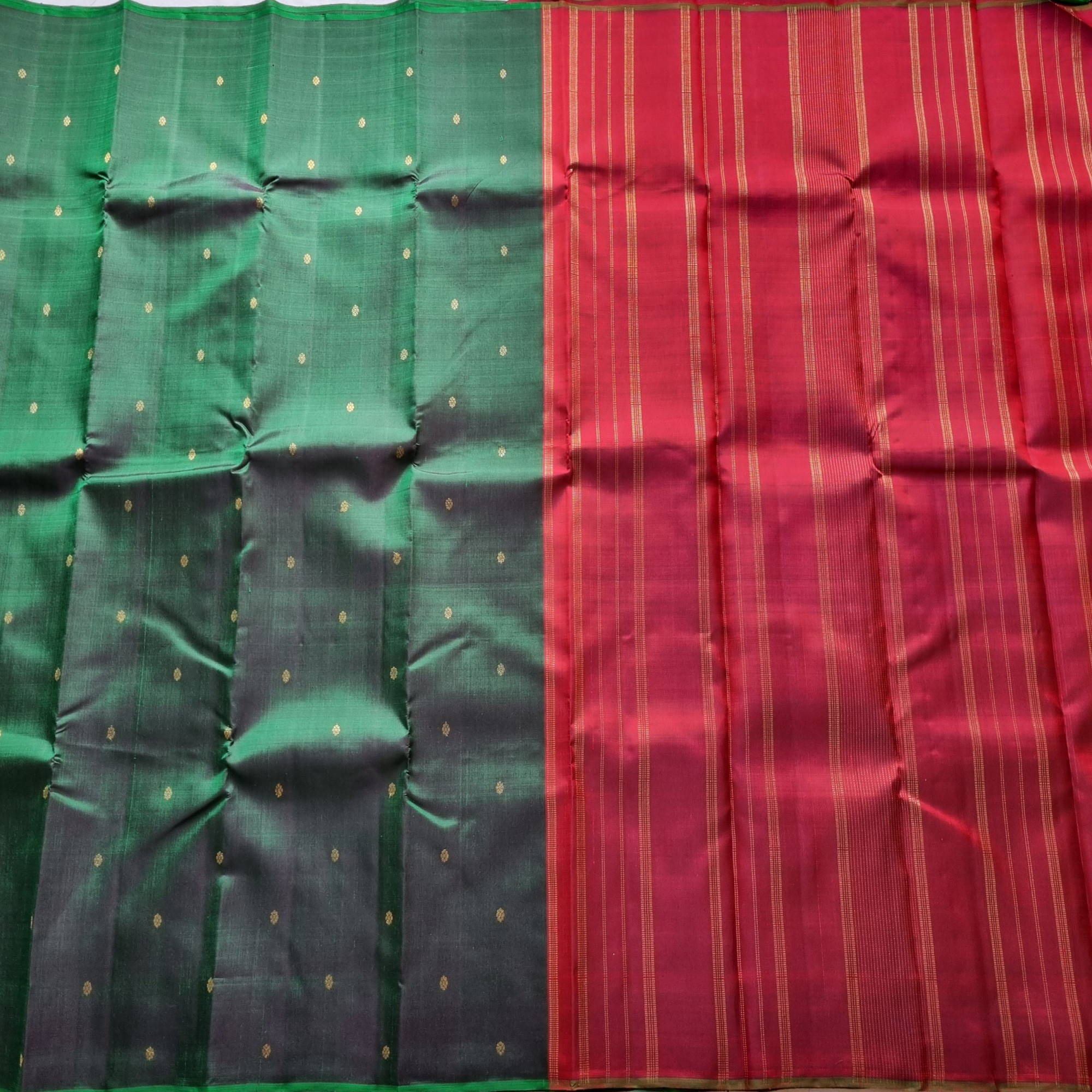 Kanjivaram Silk  green arakku