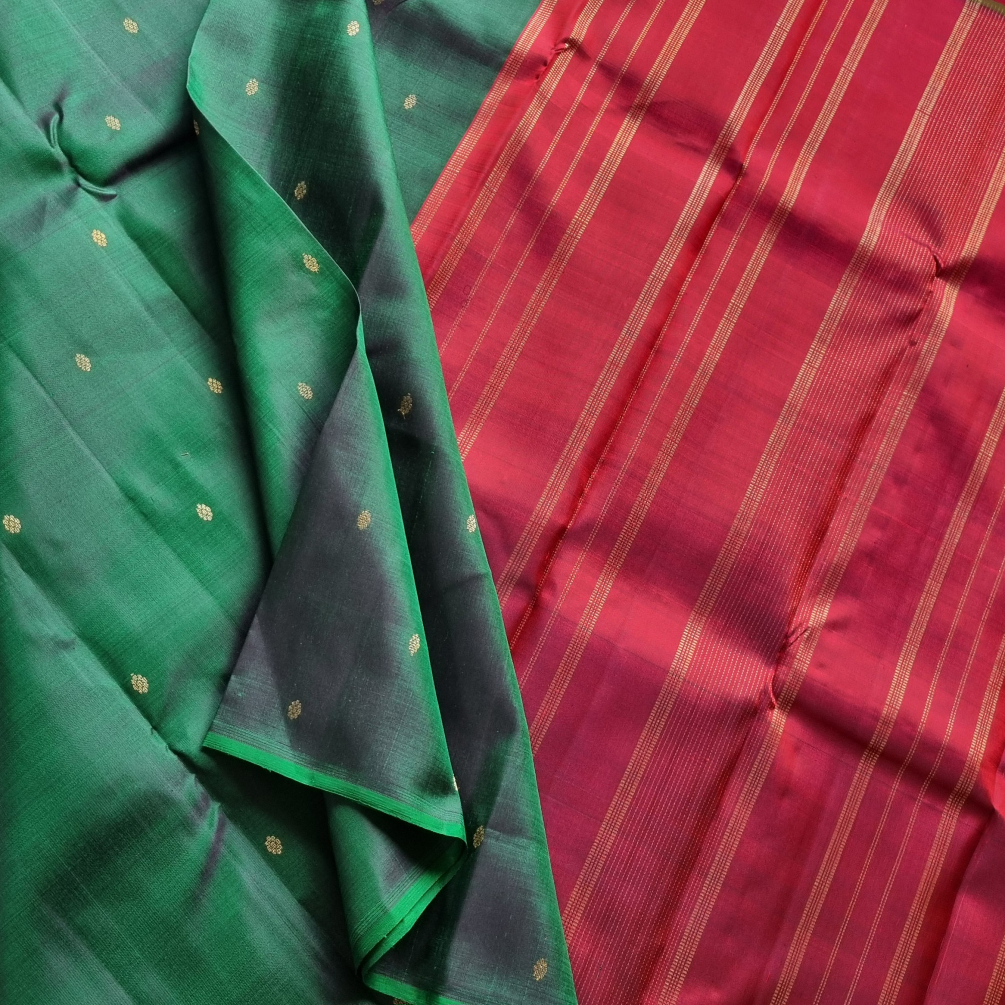 Kanjivaram Silk  green arakku