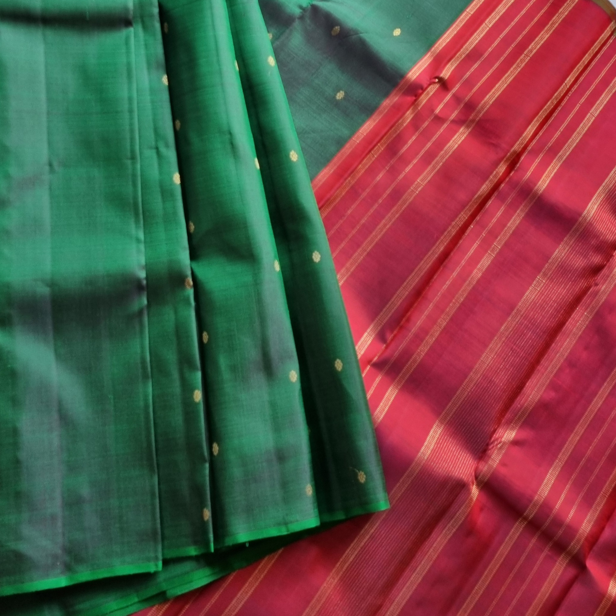 Kanjivaram Silk  green arakku