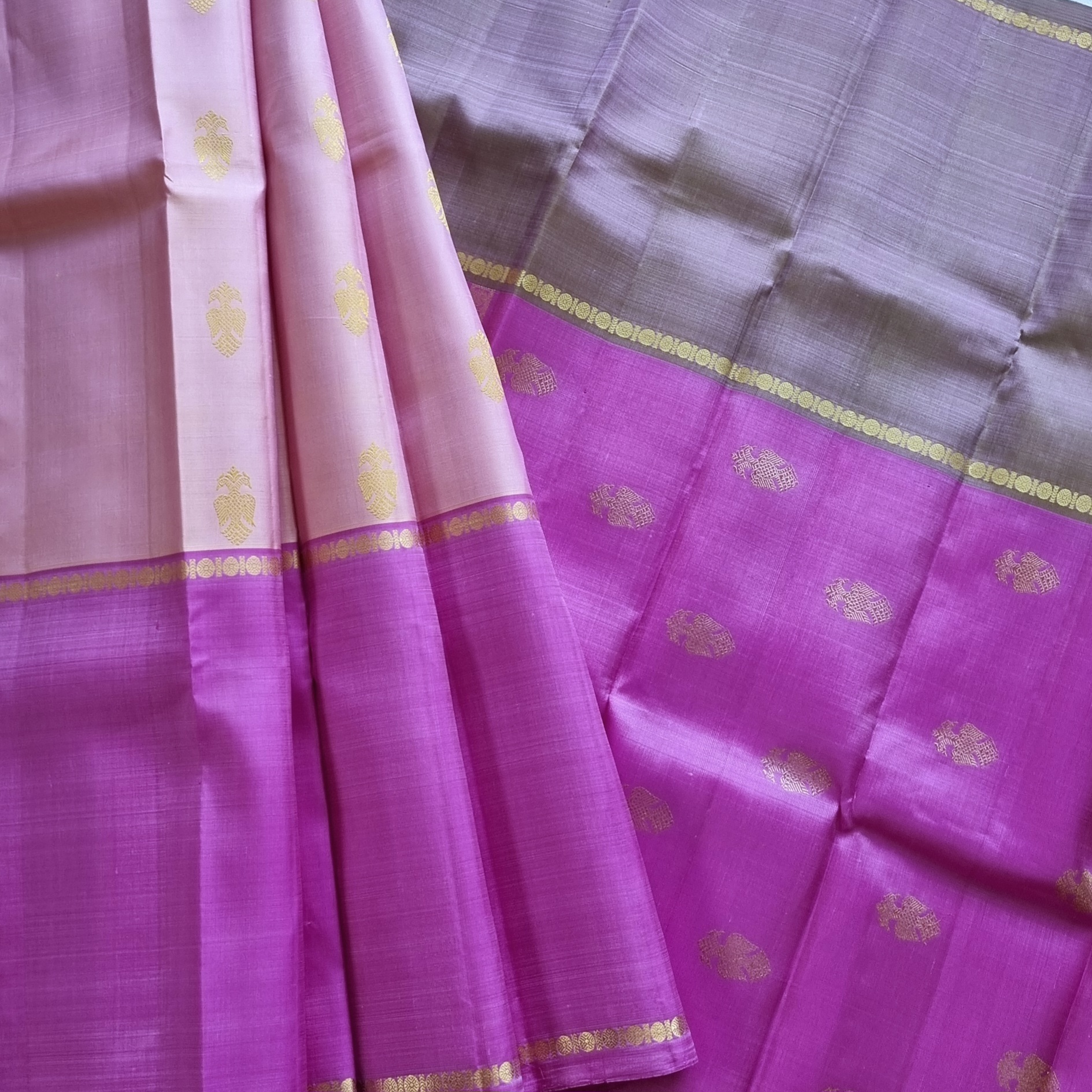 Kanjivaram Silk Mubbagam in a rare combo