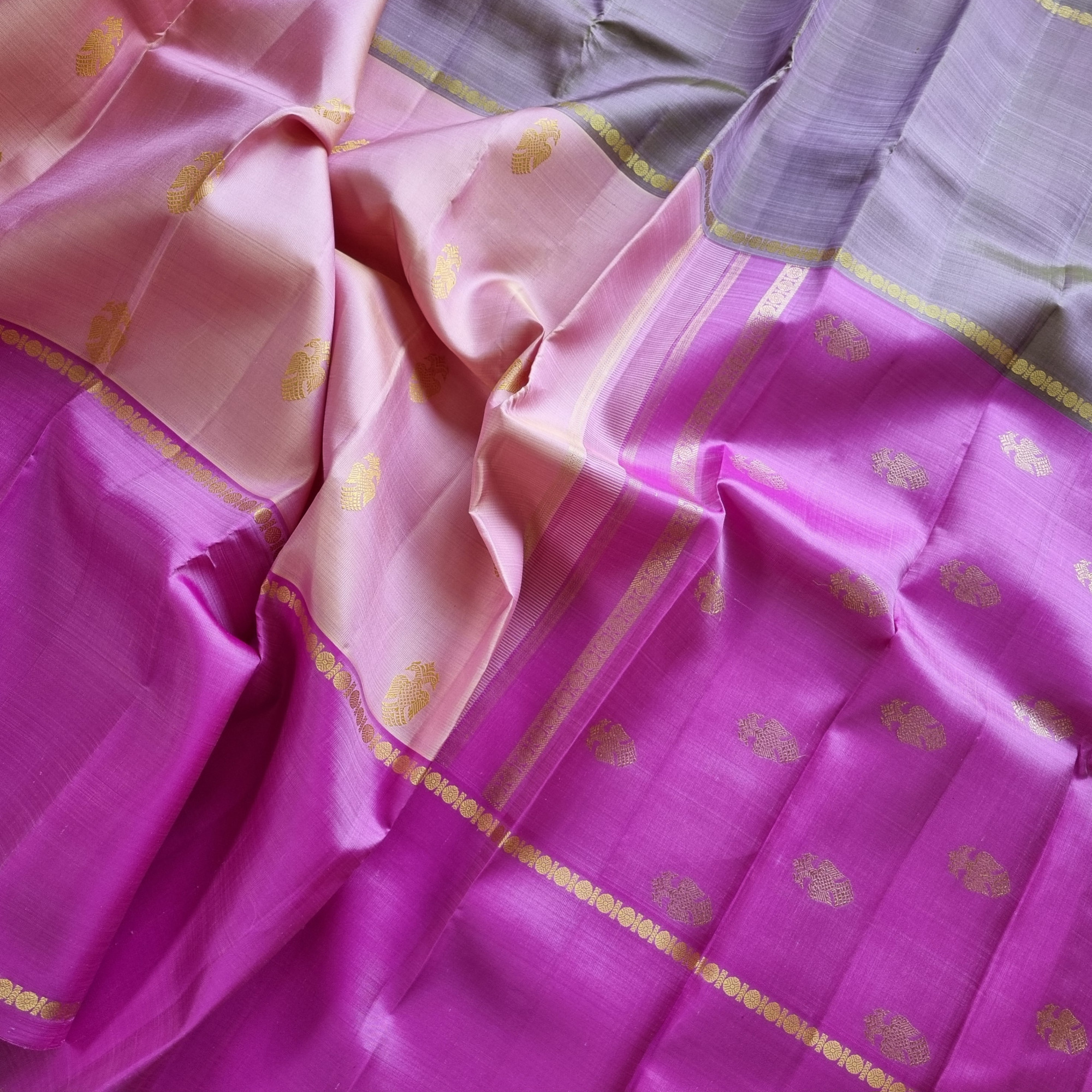 Kanjivaram Silk Mubbagam in a rare combo