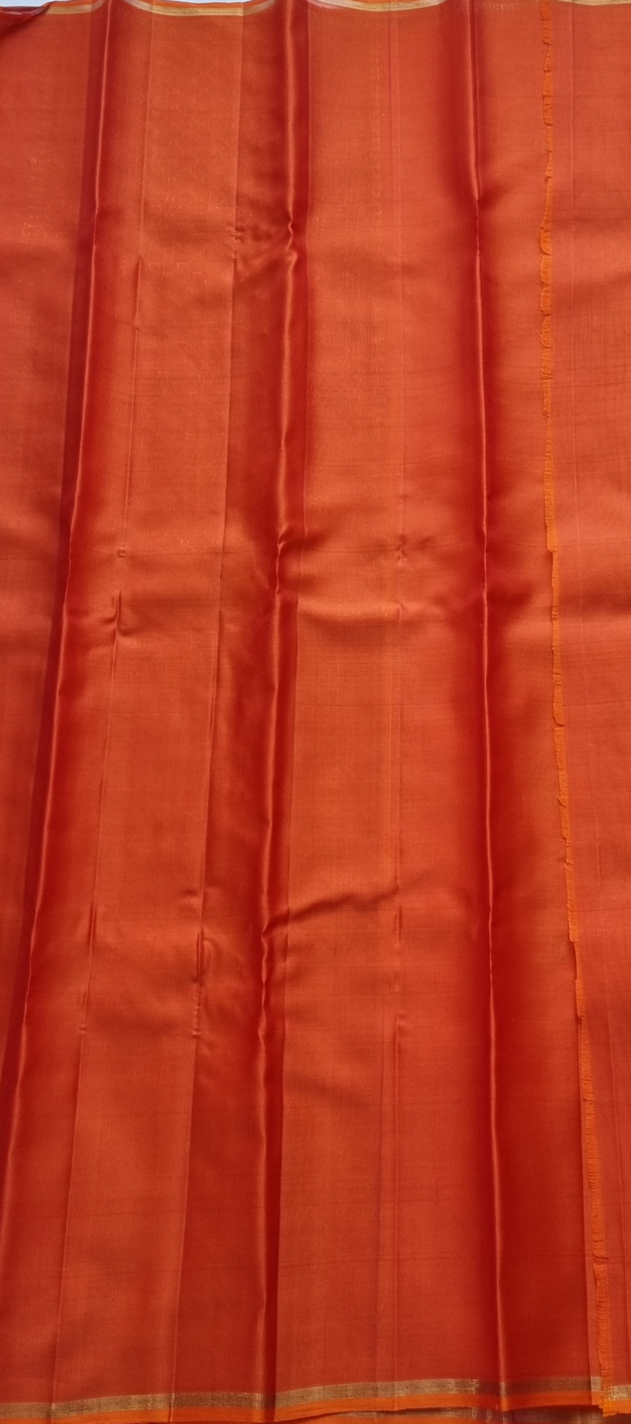 Organza Kanjivaram orange with paisley buttas