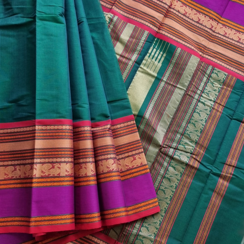Image of Manthulir  Kanchi cotton with Annam borders