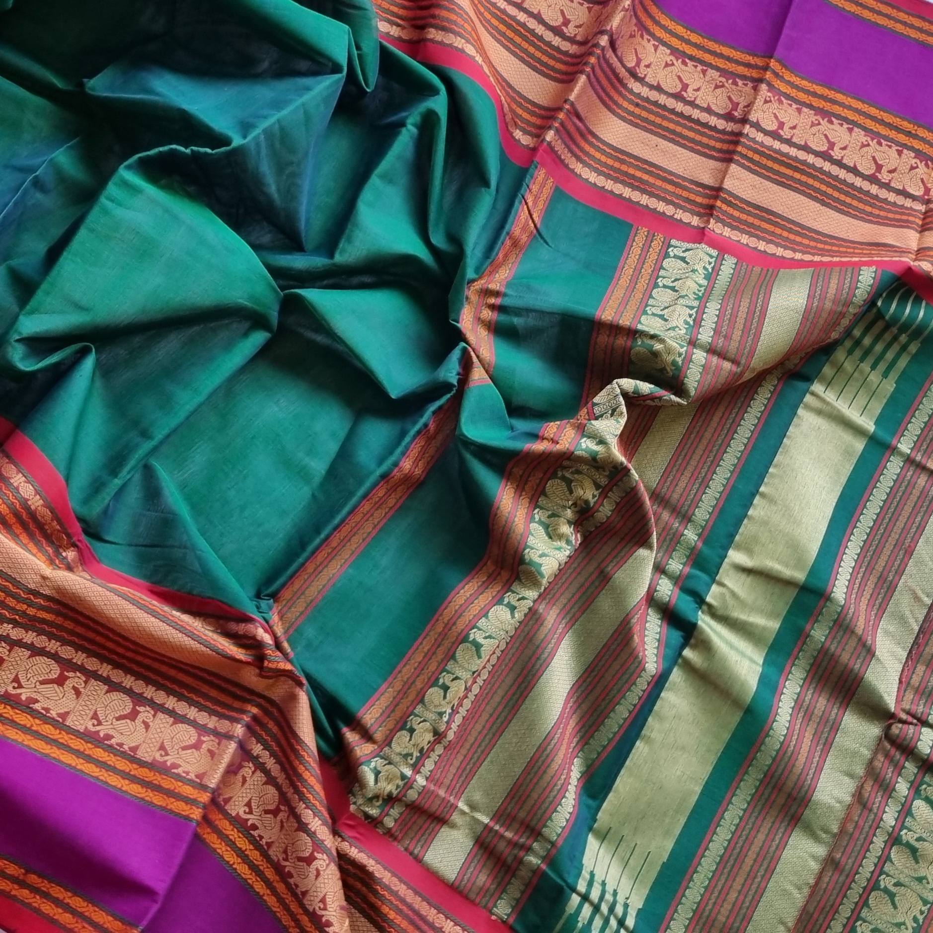 Manthulir  Kanchi cotton with Annam borders