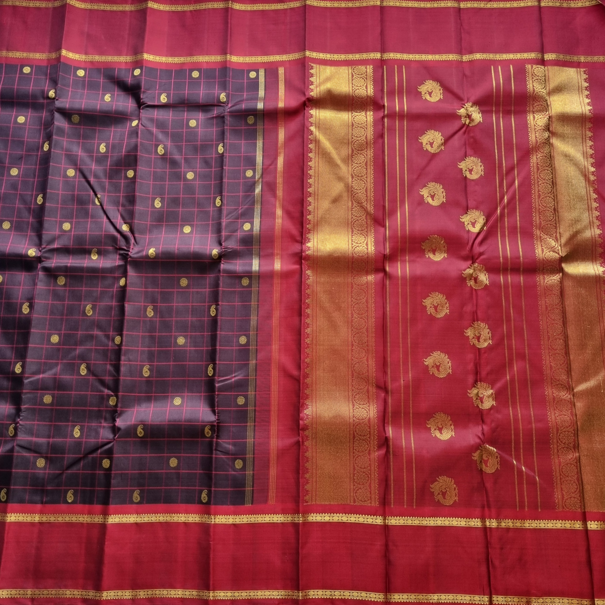 Kanjivaram Silk in beautiful vintage combo