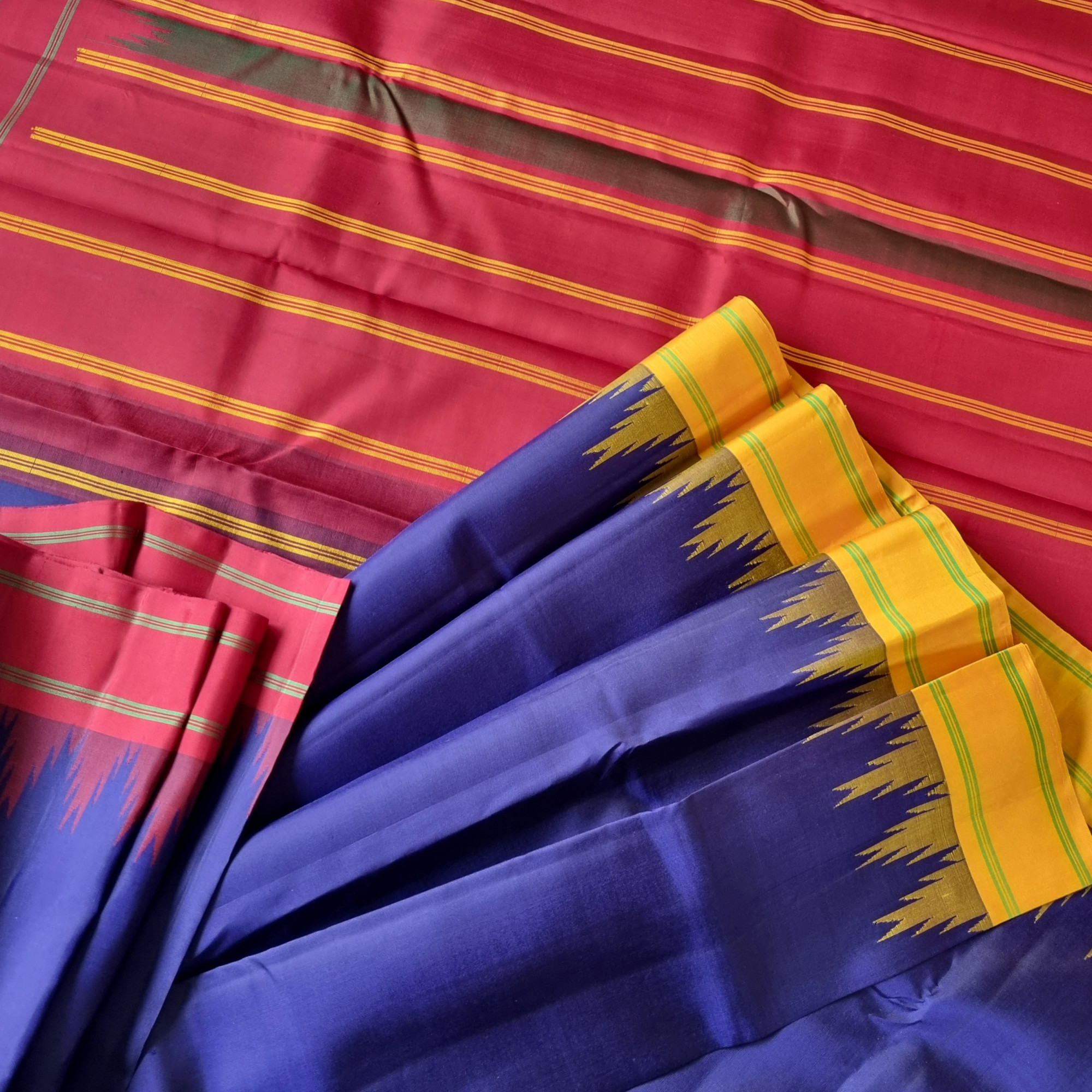 Kanjivaram Silk Ganga Jamuna no zari Korvai