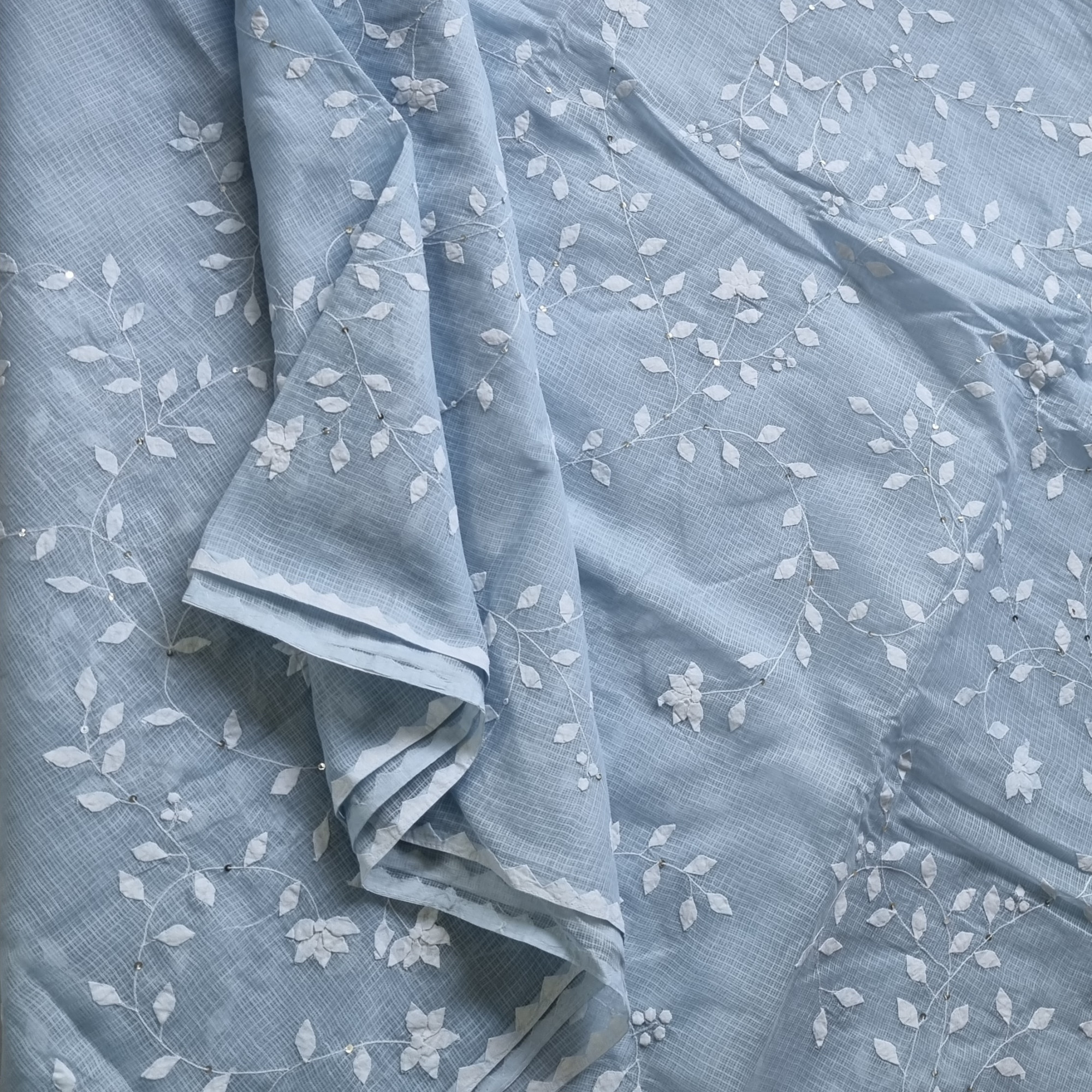 Ambar- multicolor Phool patti ka kaam X powder blue Kota