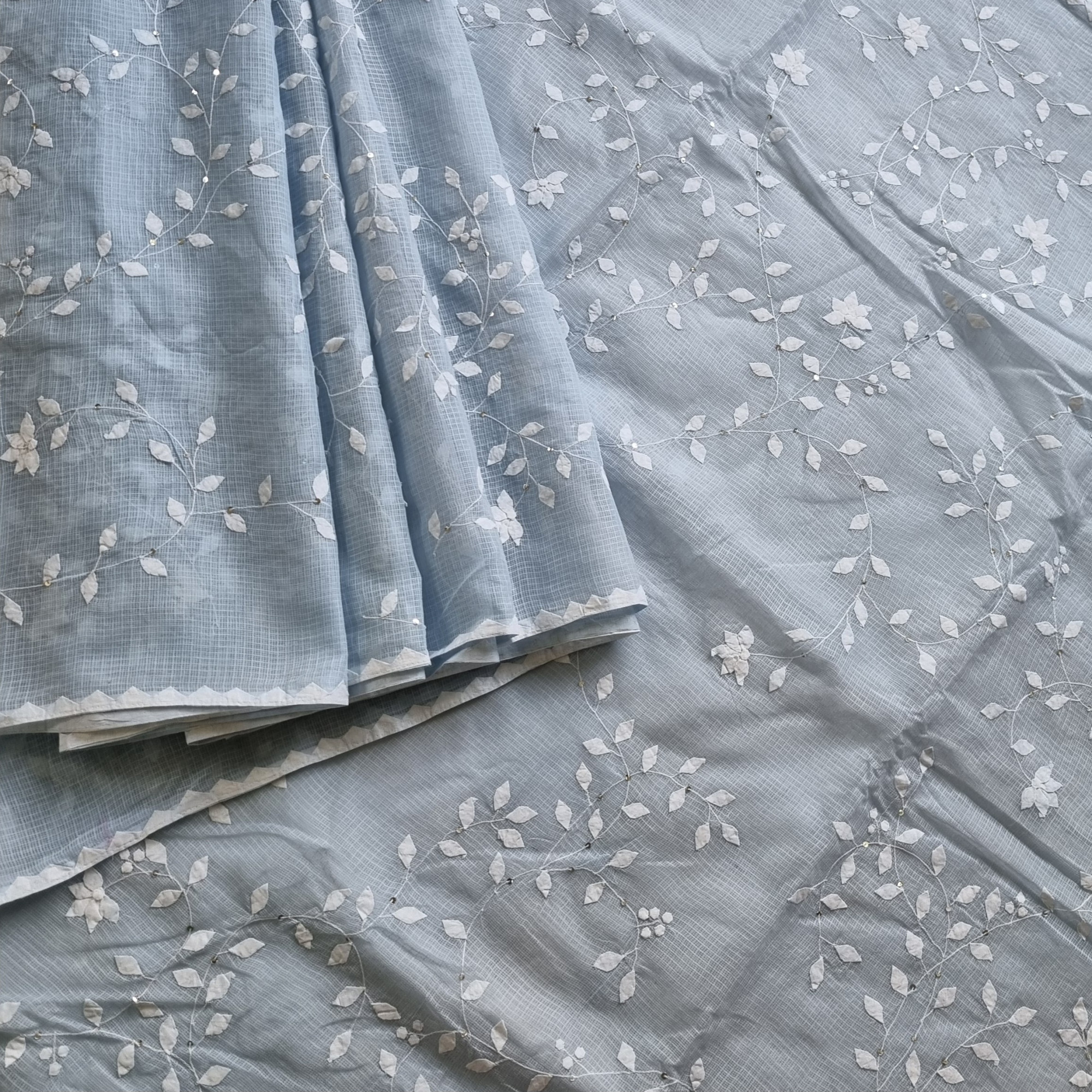 Ambar- multicolor Phool patti ka kaam X powder blue Kota