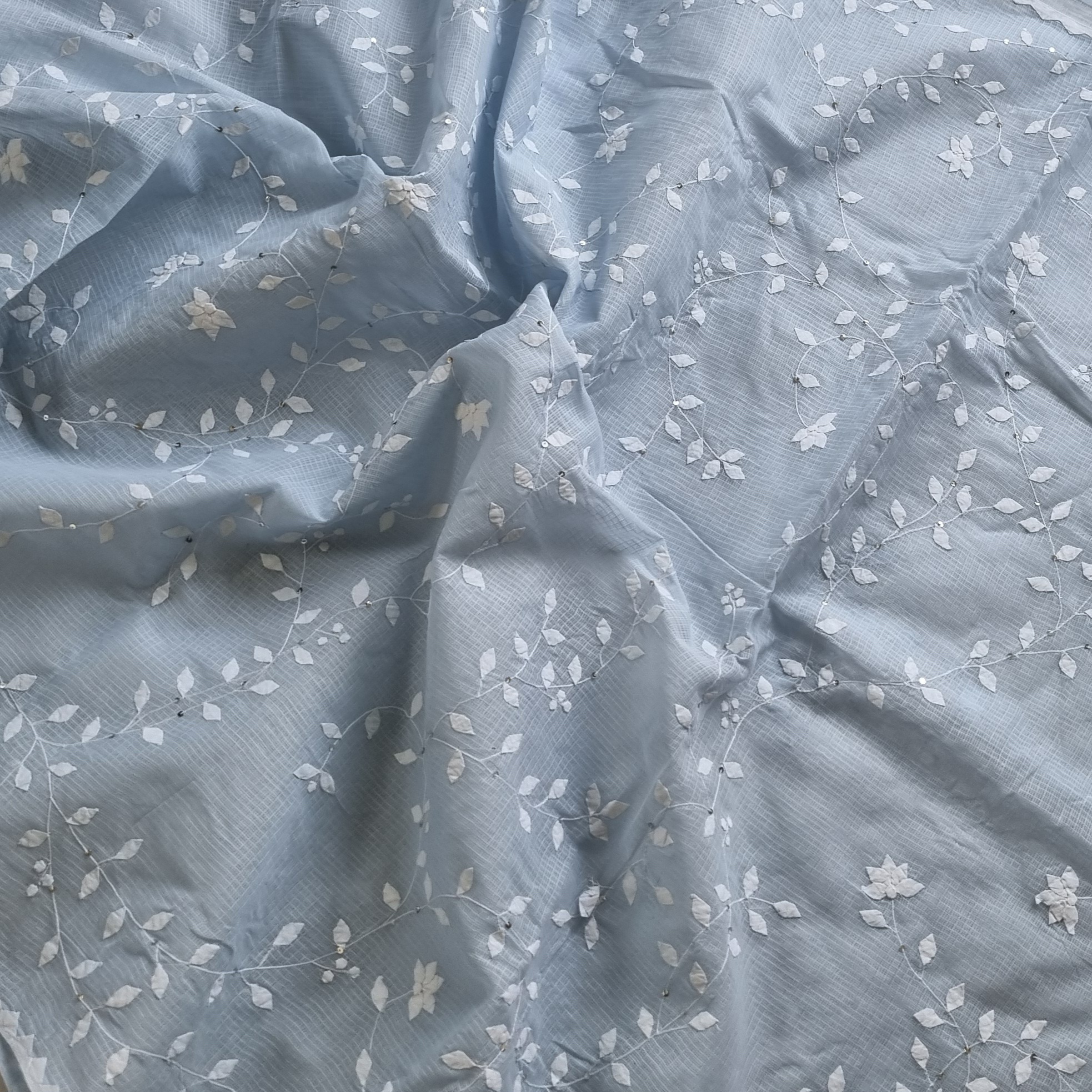 Ambar- multicolor Phool patti ka kaam X powder blue Kota