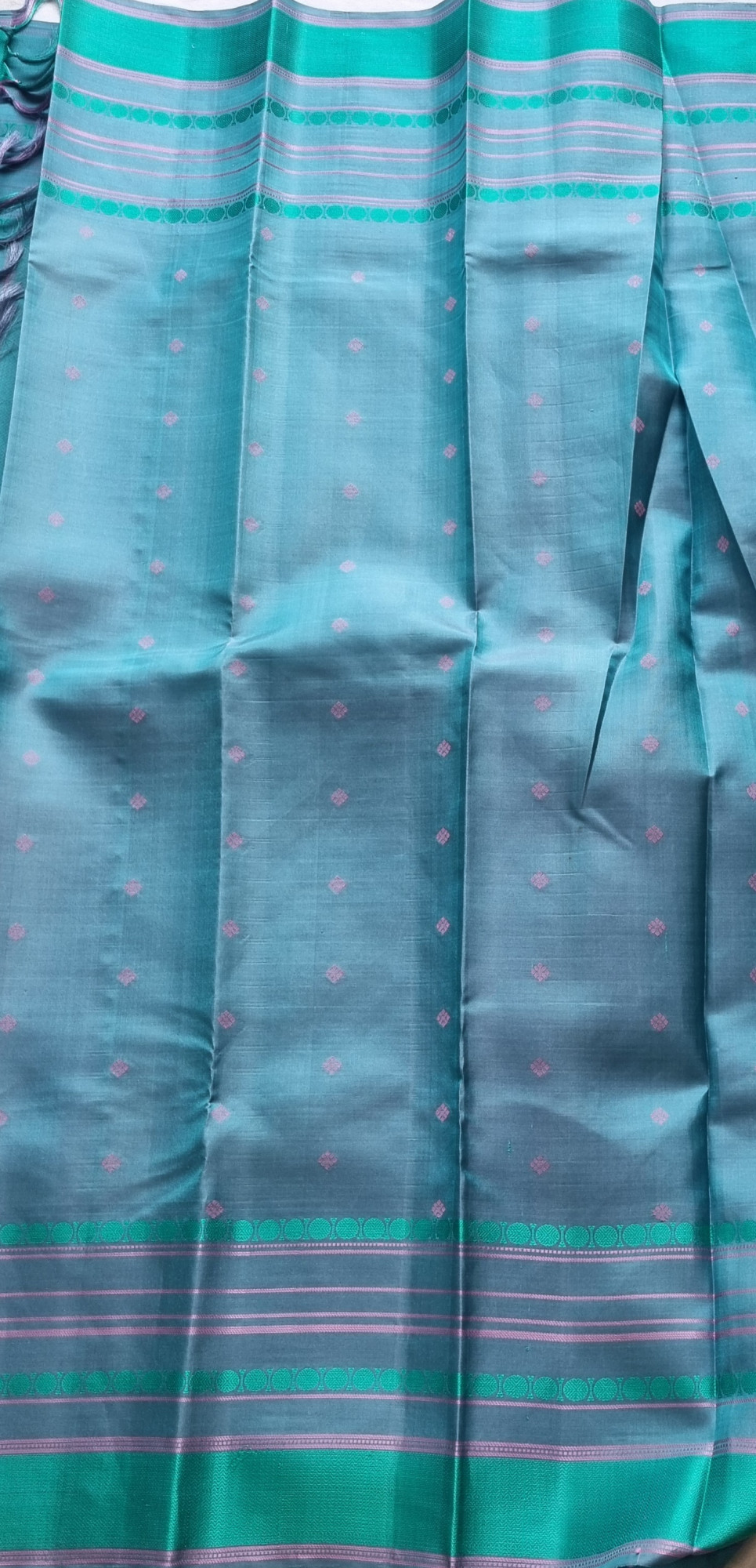 Kanjivaram Silk threadwork pastel blue