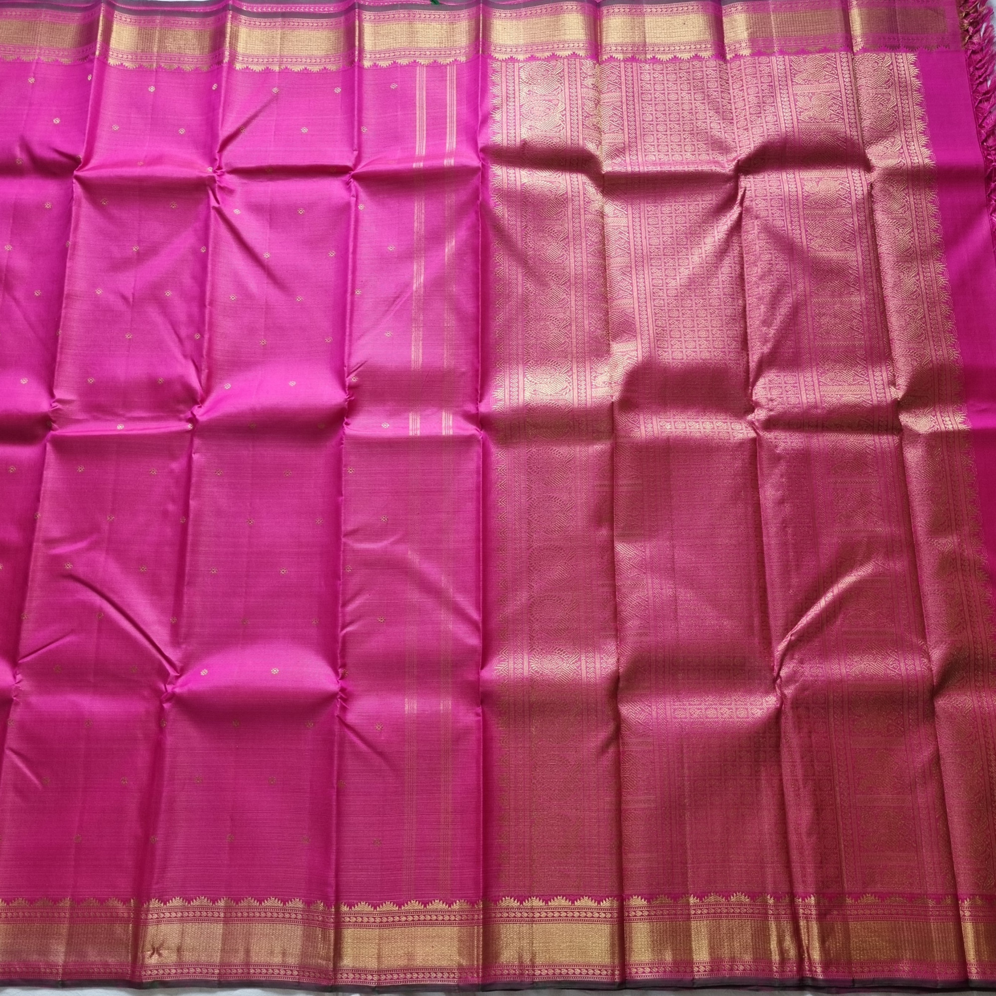 Kanjivaram Silk Vaira Oosi Rani pink