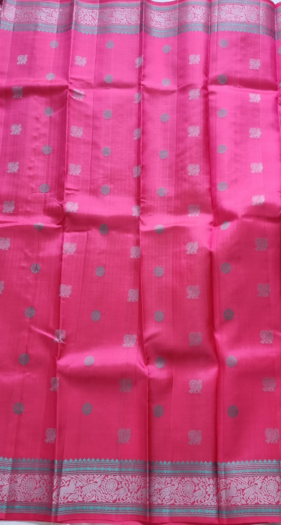 Kanjivaram silk pink threadwork