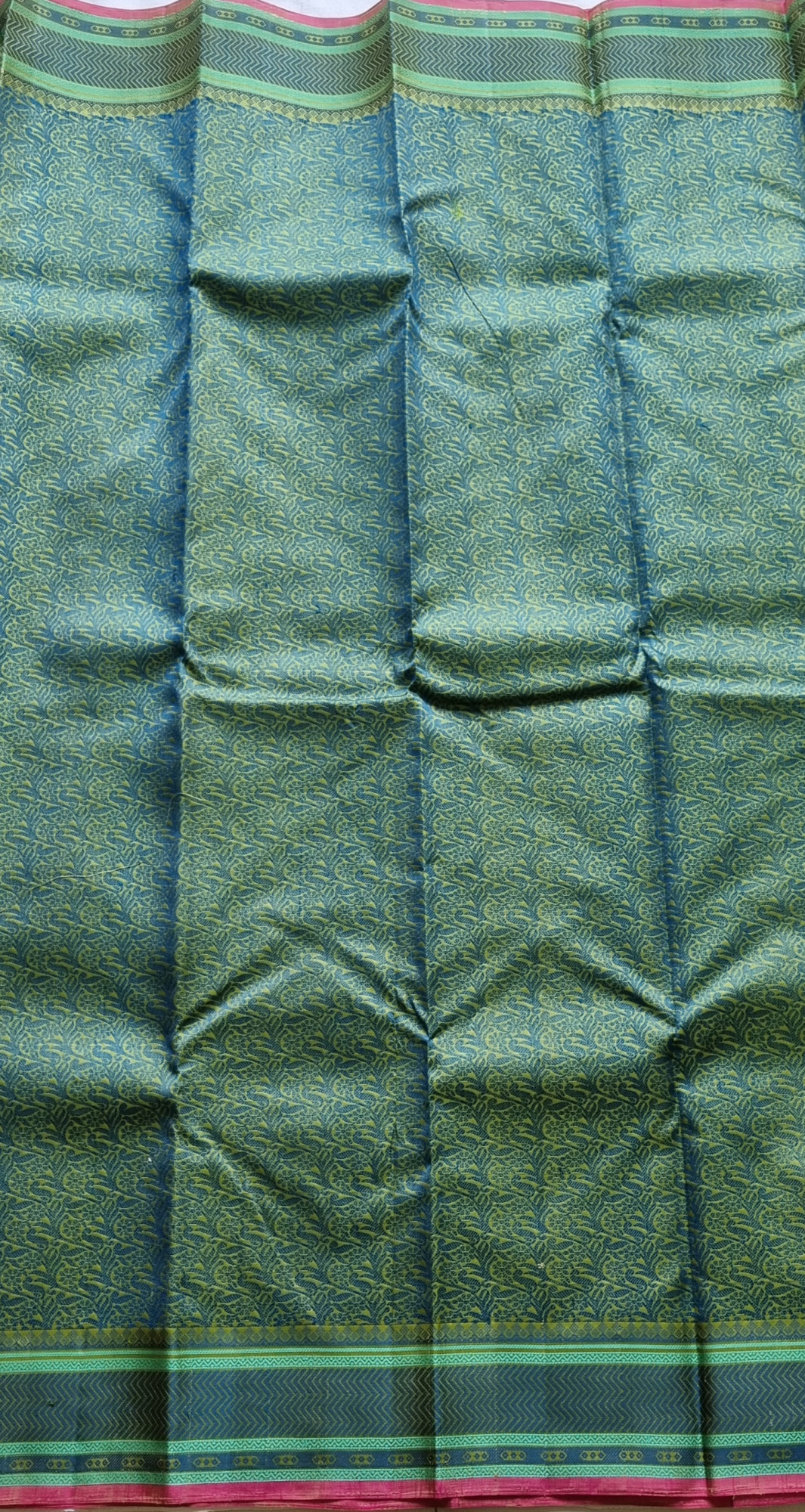Kanjivaram Silk pastel green threadwork
