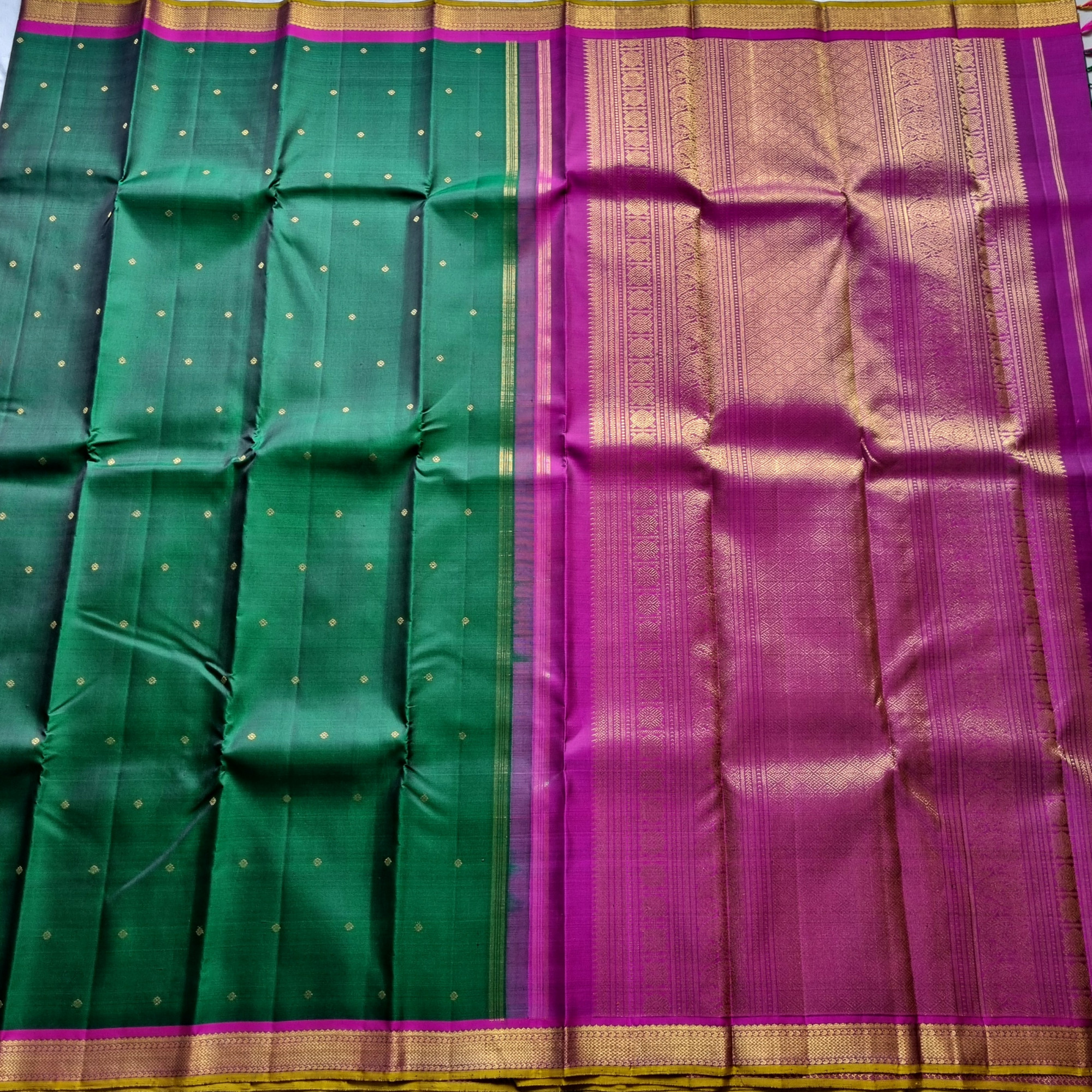 Gorgeous green Kanjivaram silk saree