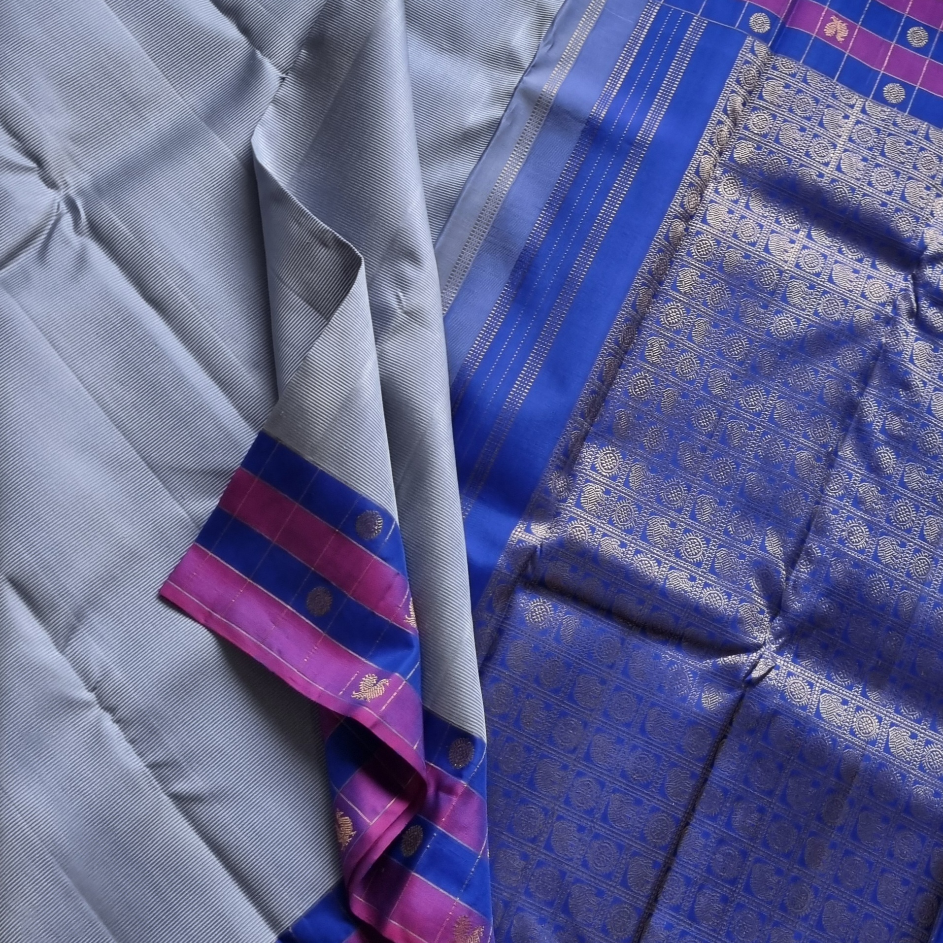 Kanjivaram Silk with Kodu and Kattam