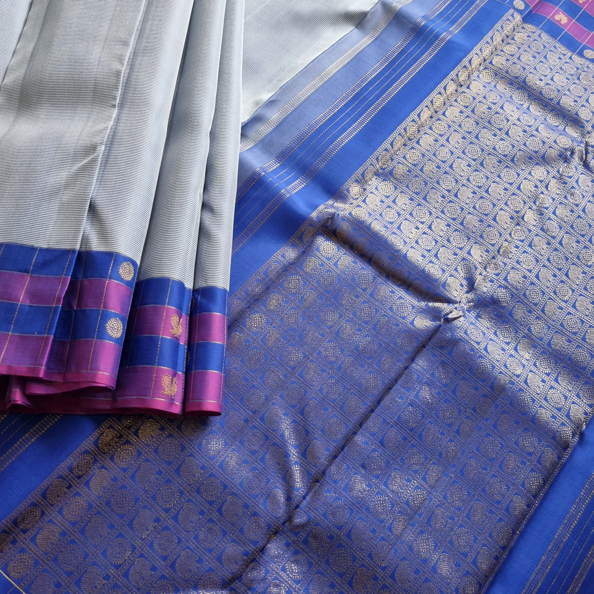 Kanjivaram Silk with Kodu and Kattam