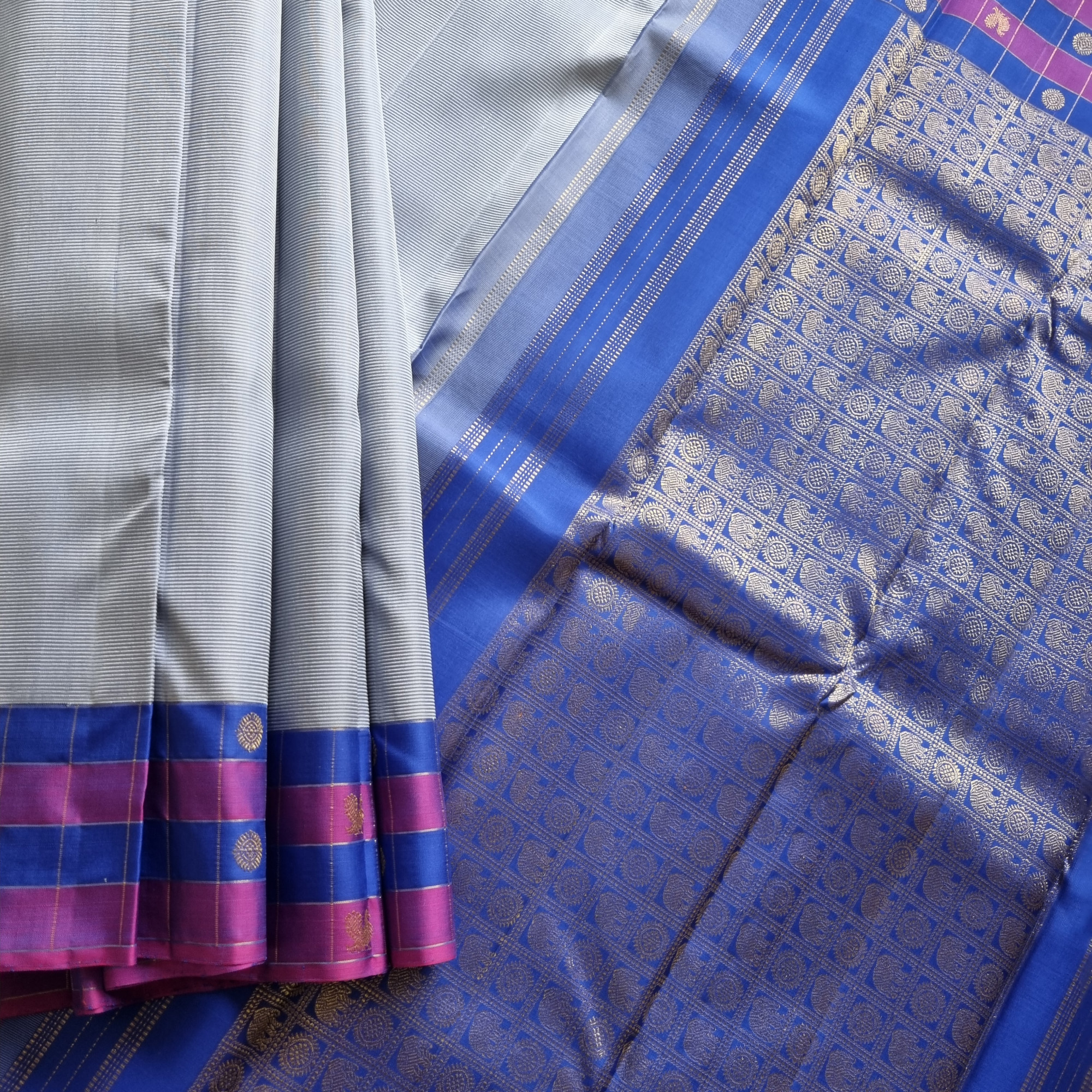Kanjivaram Silk with Kodu and Kattam