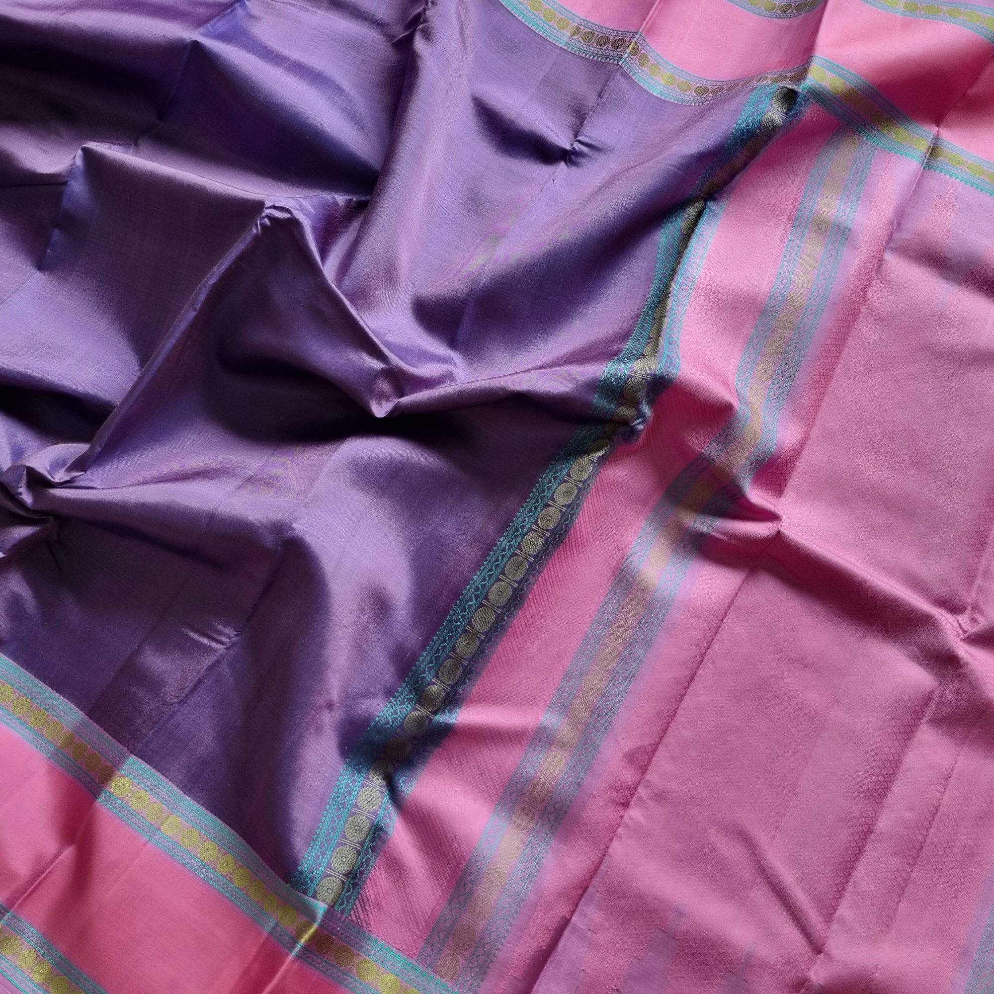 Kanjivaram Silk lavender threadwork