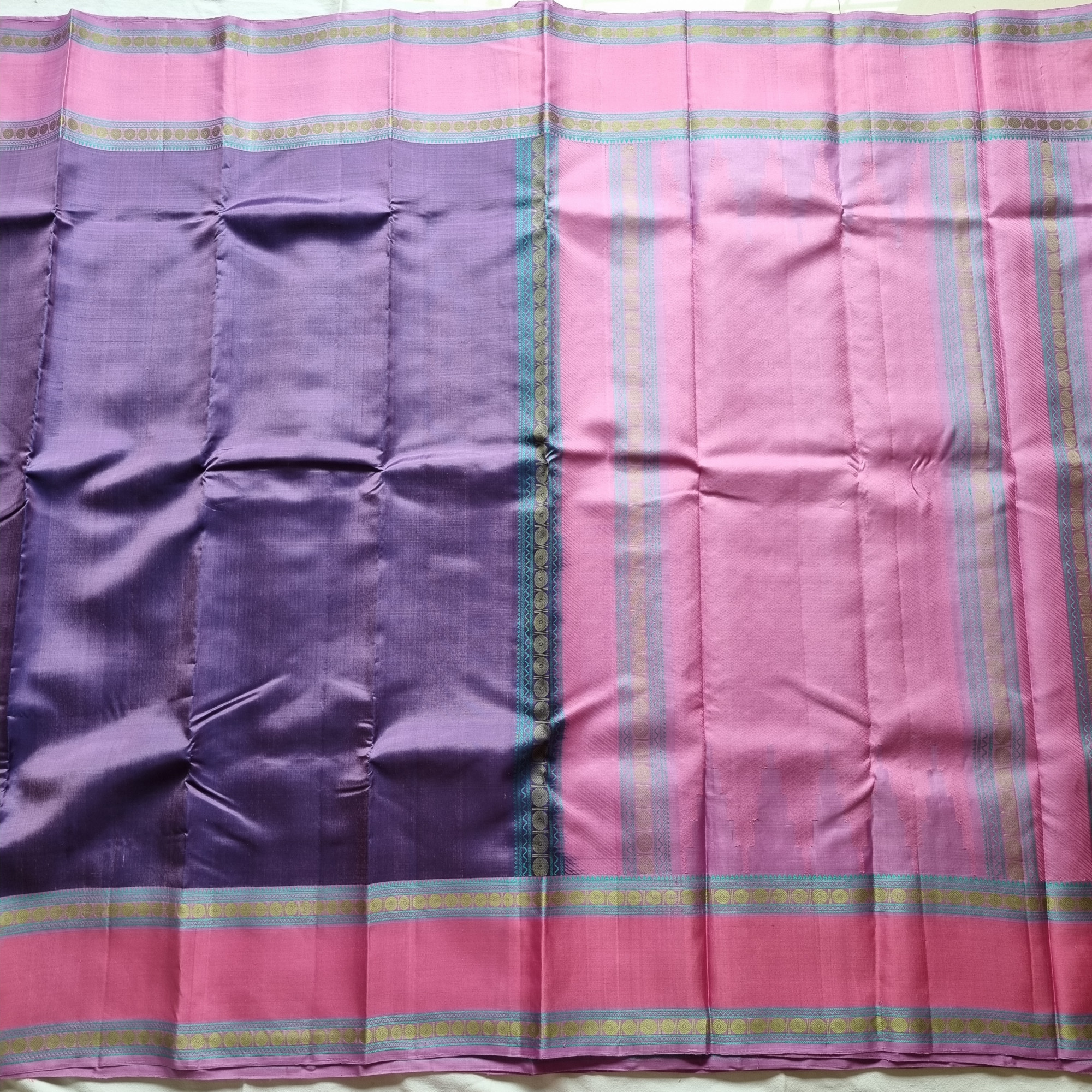 Kanjivaram Silk lavender threadwork