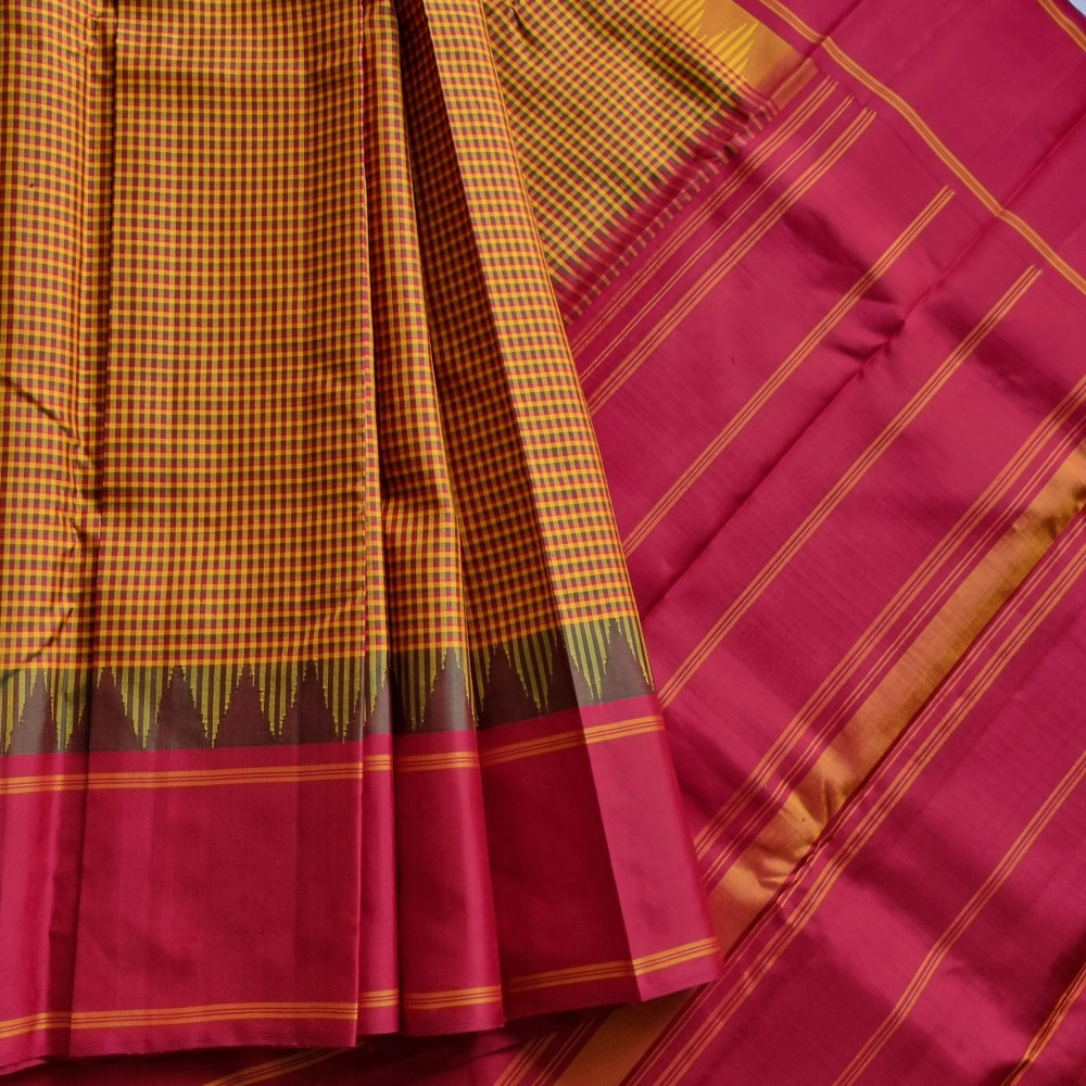 Image of Kanjivaram Silk Muththu kattam Korvai