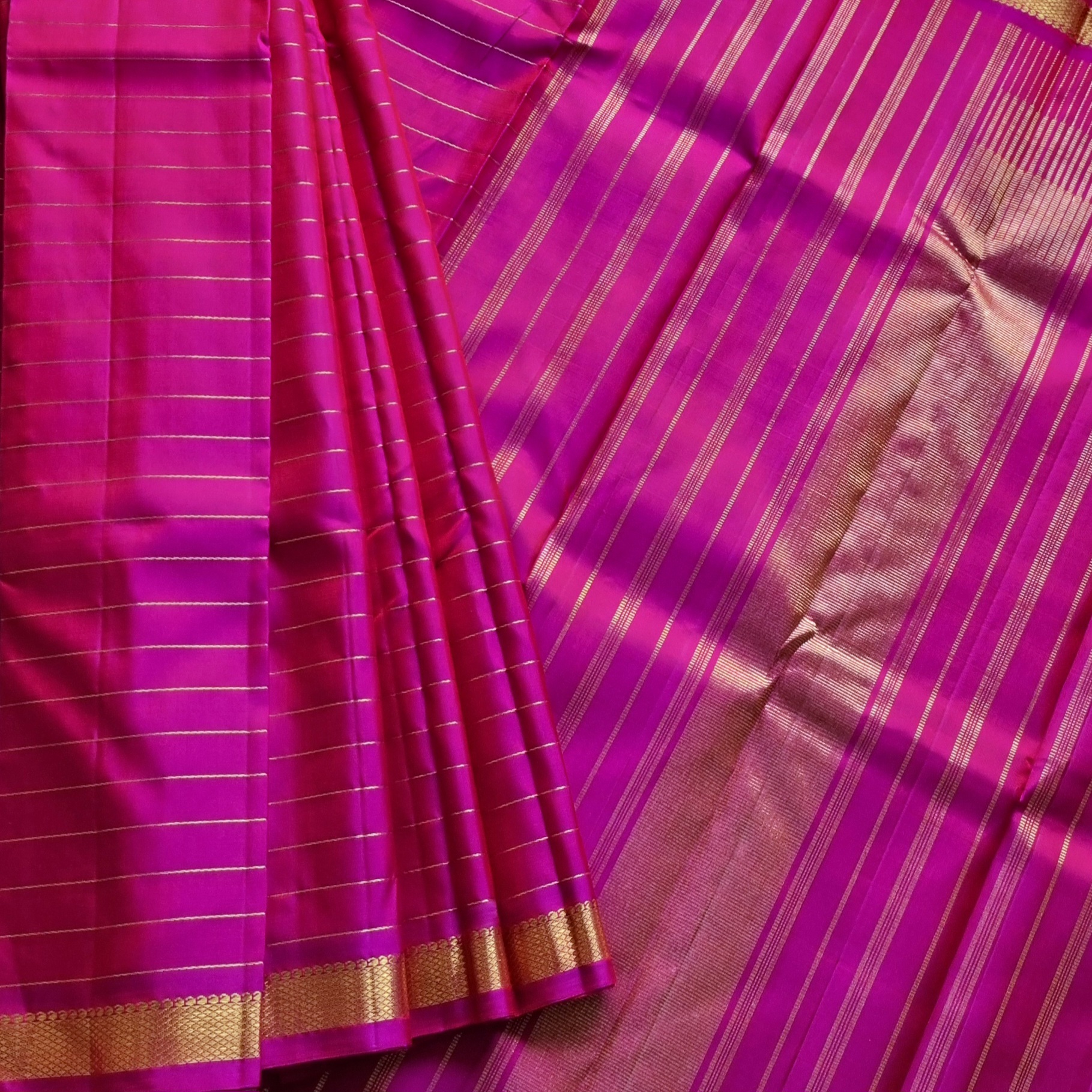 Kanjivaram Silk  pink Veldhari