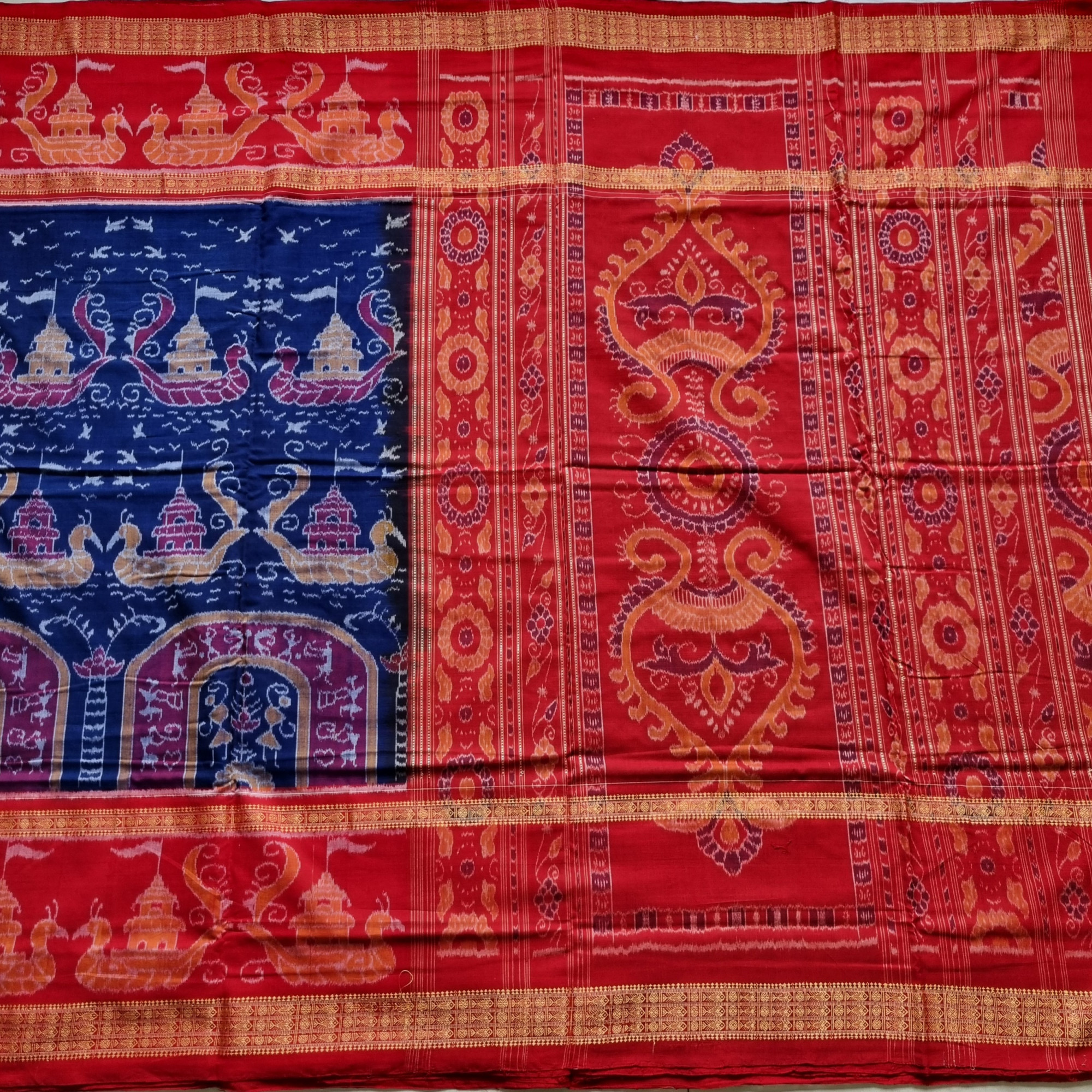 Cotton Ikat Blue intricate Sambalpuri