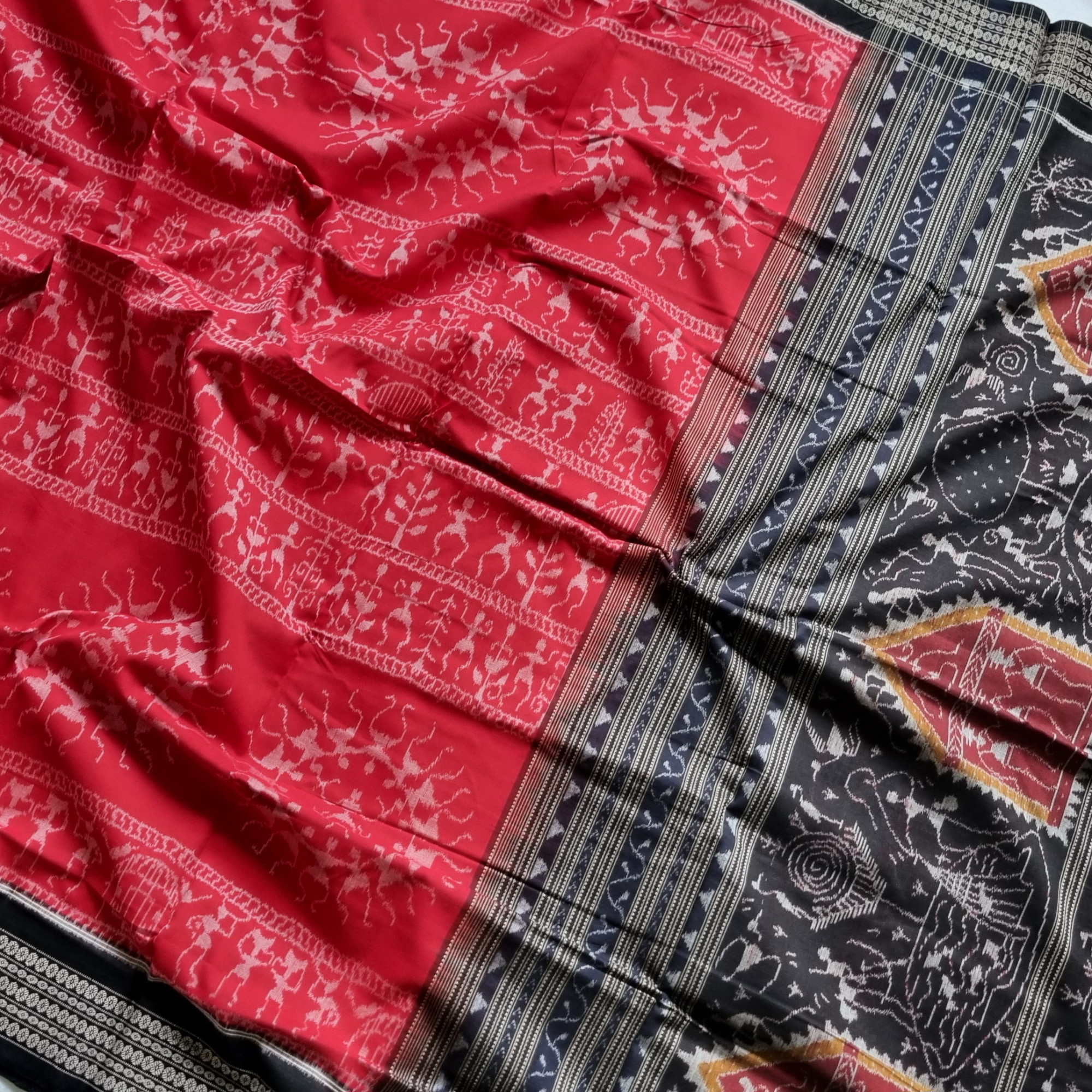 Cotton Ikat Red Saura Sambalpuri