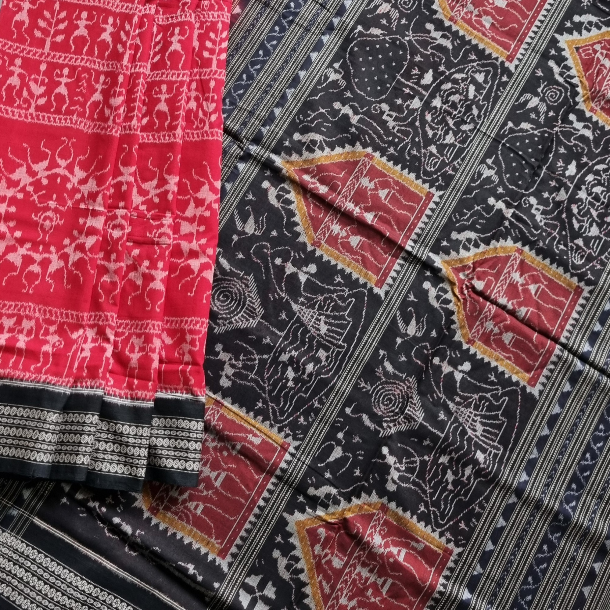 Cotton Ikat Red Saura Sambalpuri