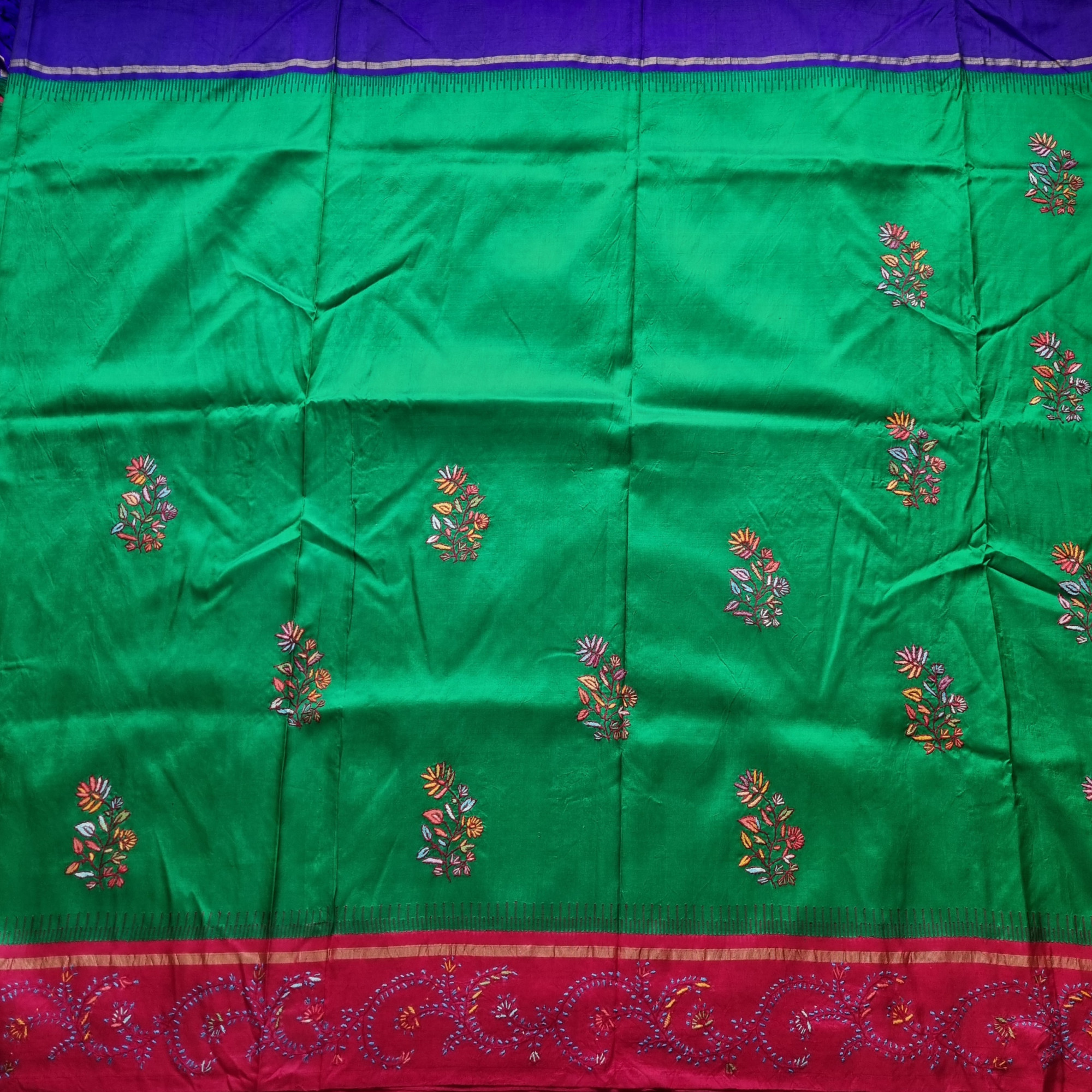 Uttar Dakshin - Kashmiri Sozni papier mache X  Kanjivaram