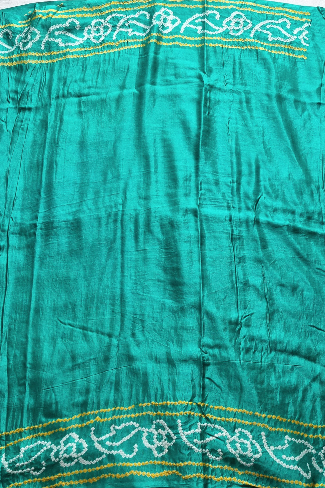 Handcrafted Bandhani Gajji silk sea green