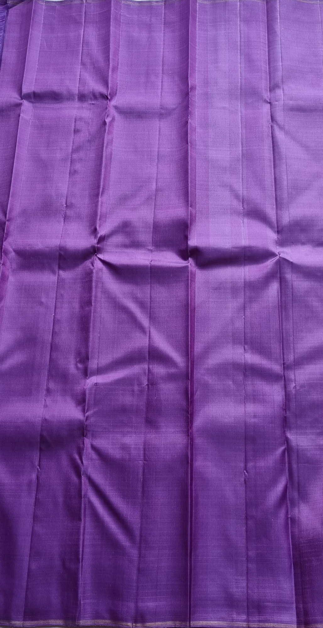 Kanjivaram Silk offwhite grids with purple pallu
