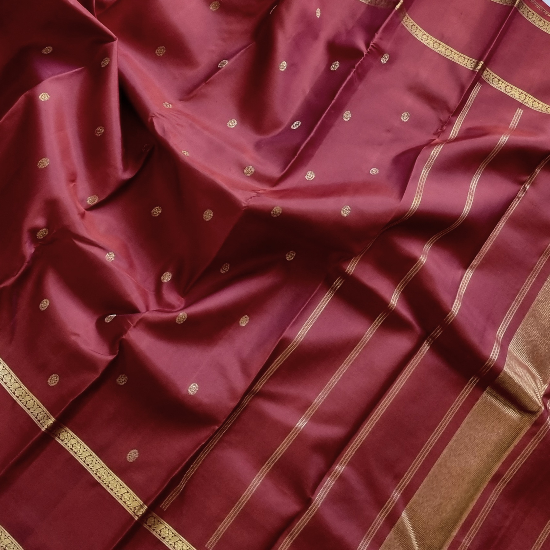 Kanjivaram Silk rare deep brownish maroon