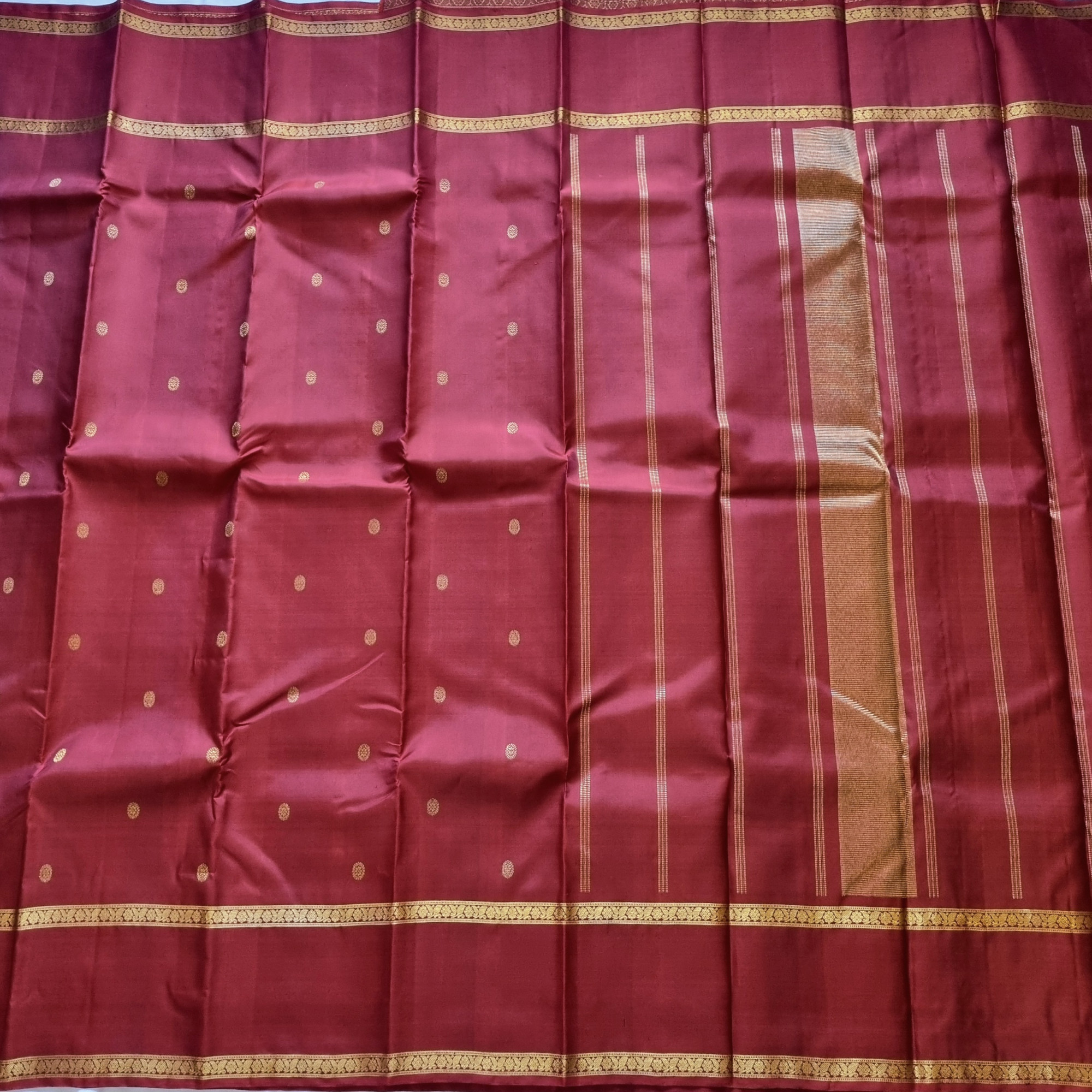 Kanjivaram Silk rare deep brownish maroon