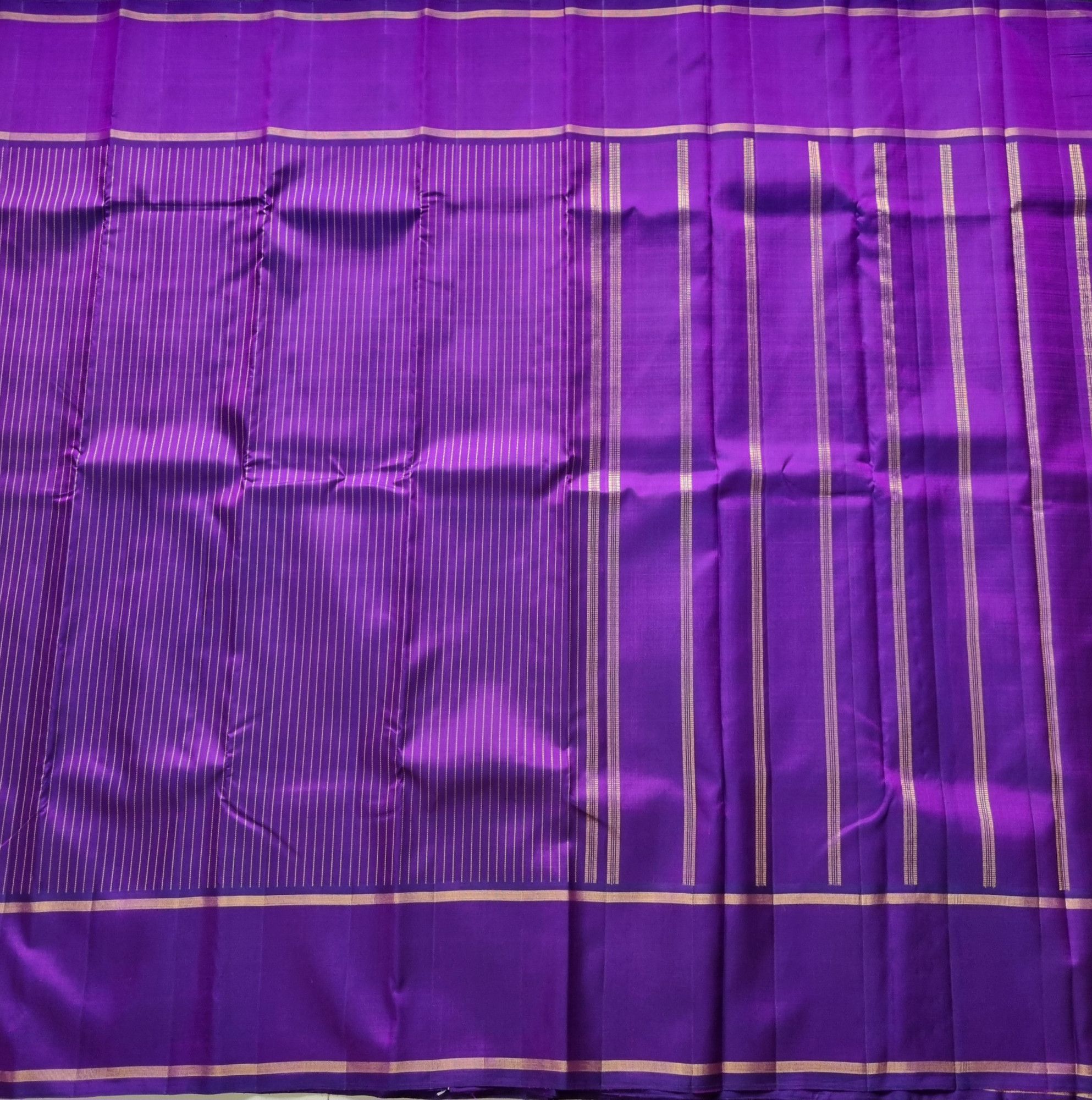 Kanjivaram Silk saree rich purple stripes