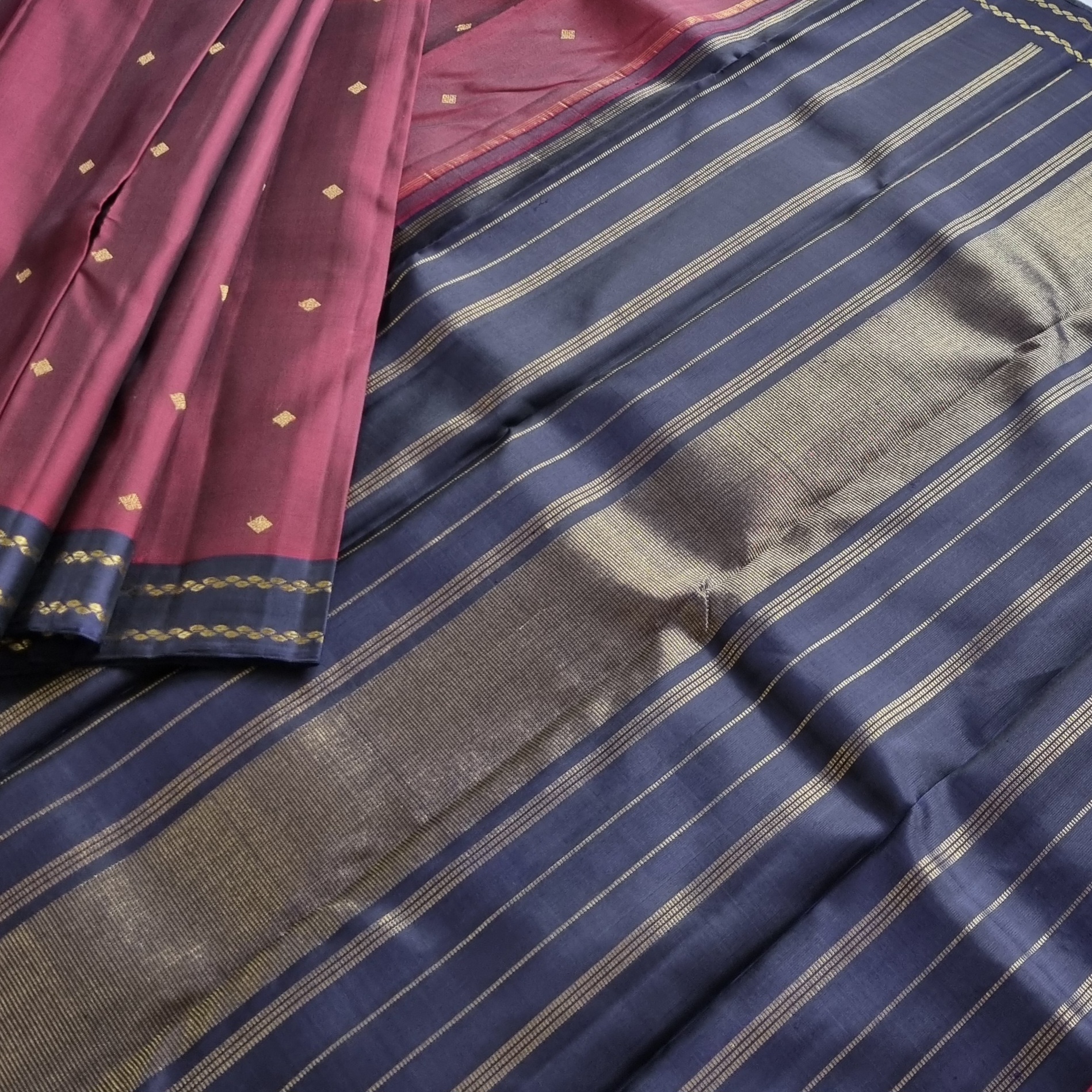 Kanjivaram Silk ennai arakku and blue