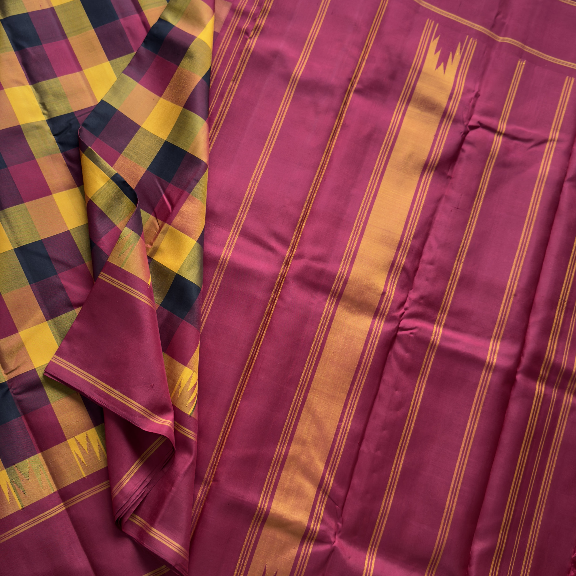Kanjivaram Silk Korvai Paalum pazhamum Kattam