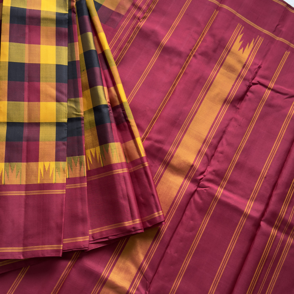 Image of Kanjivaram Silk Korvai Paalum pazhamum Kattam