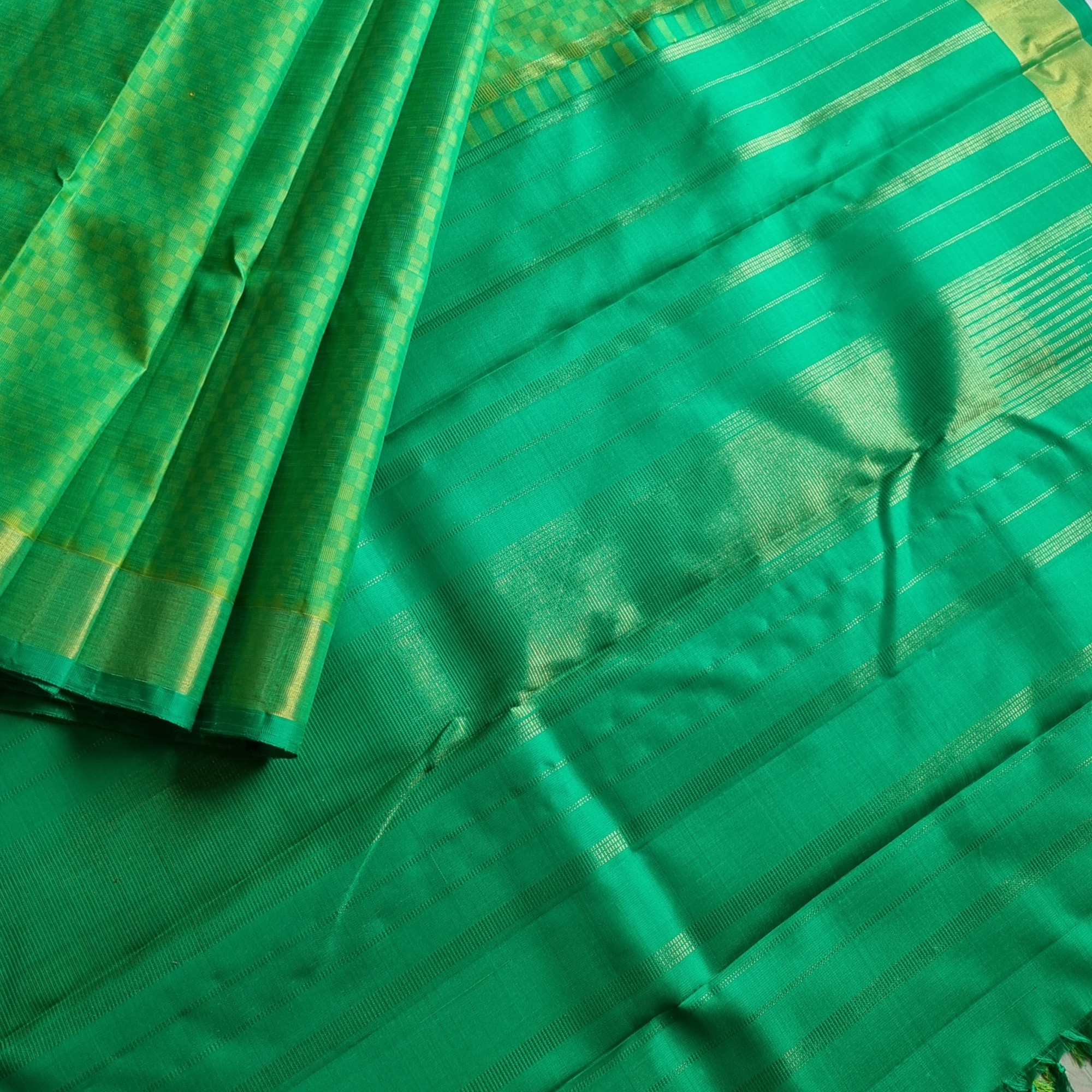 Kanjivaram Silk paimadi shades of green