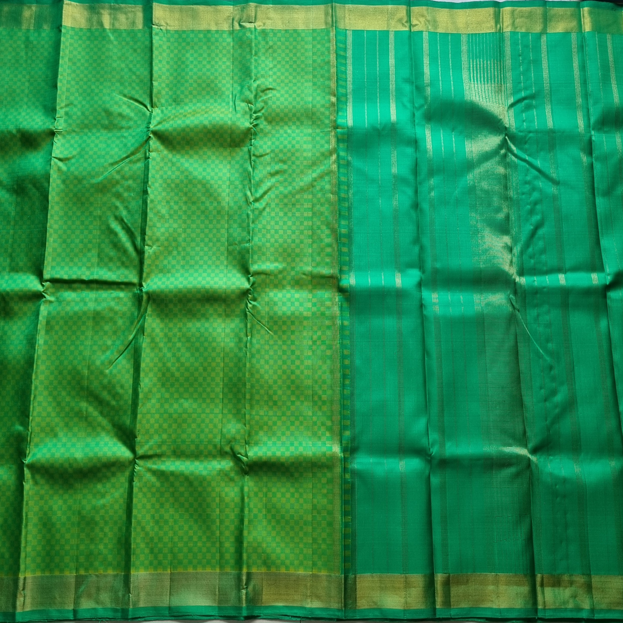 Kanjivaram Silk paimadi shades of green