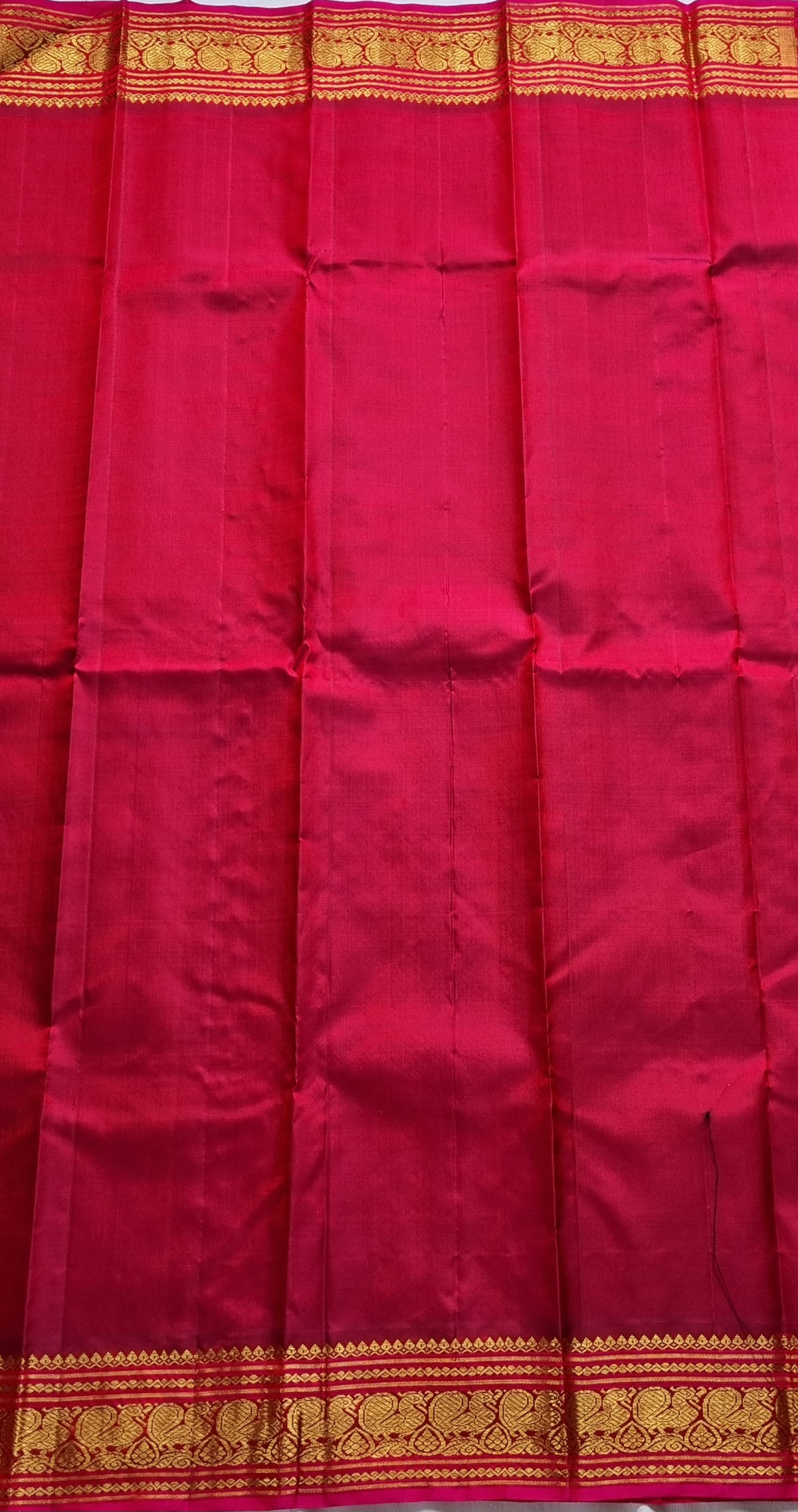 Kanjivaram Silk banana yellow and pink Korvai