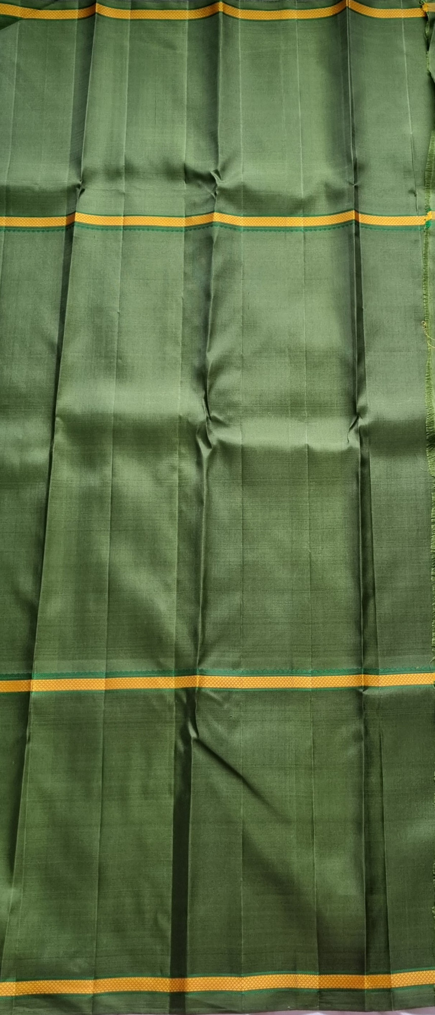 Kanjivaram silk Vanasingaram green threadwork