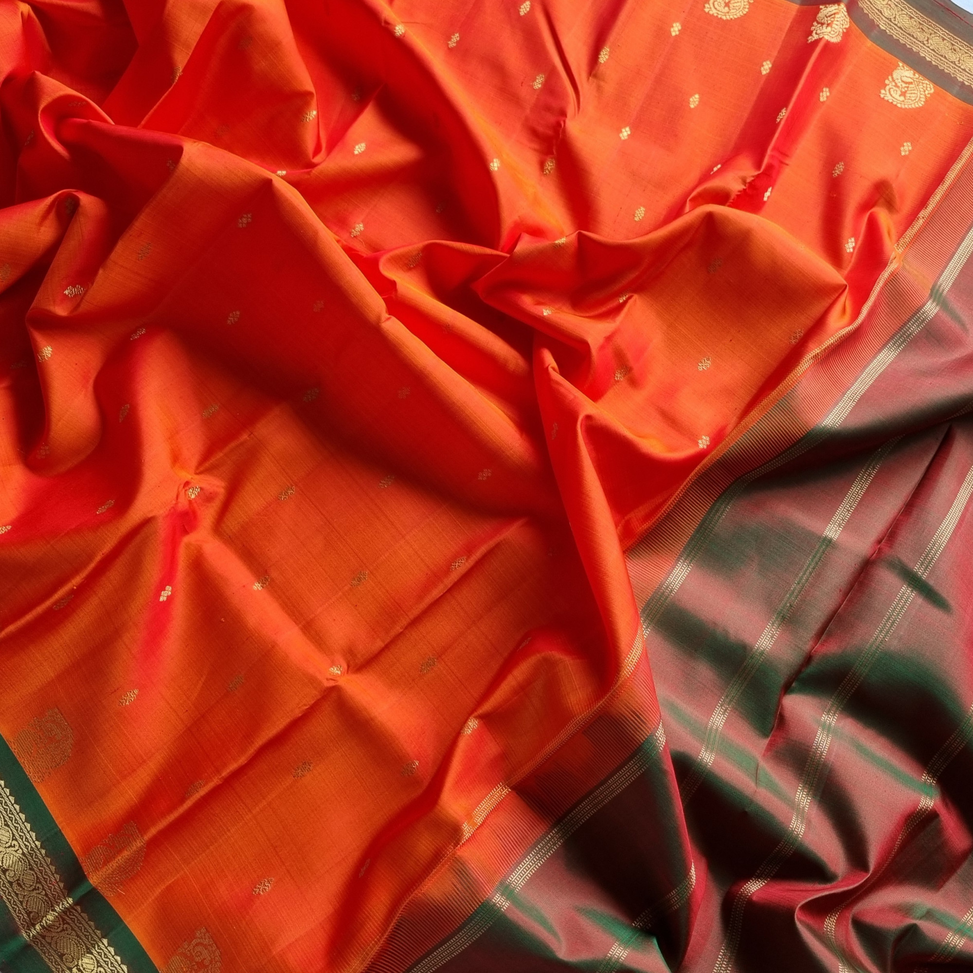 Kanjivaram Silk festive Orange