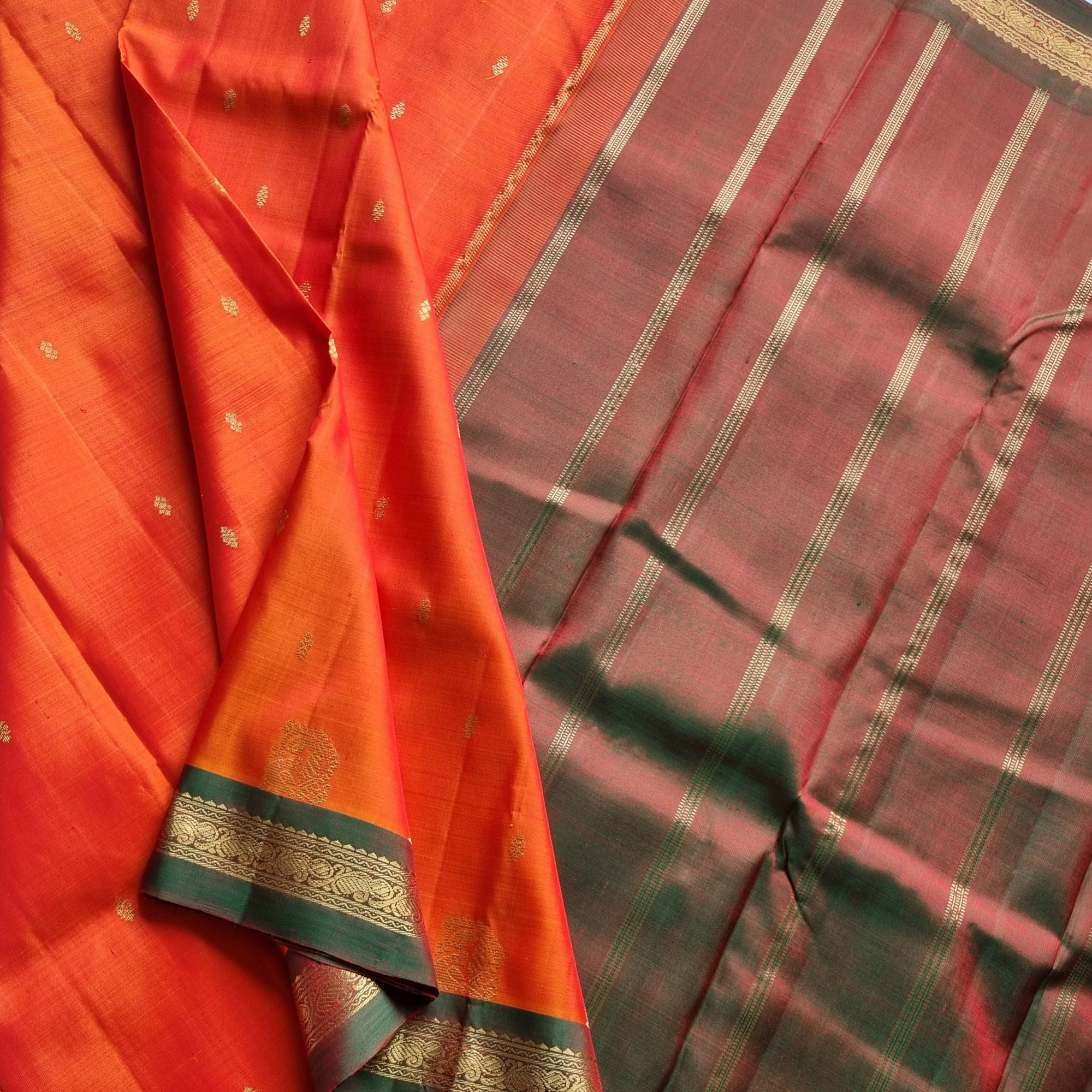 Kanjivaram Silk festive Orange