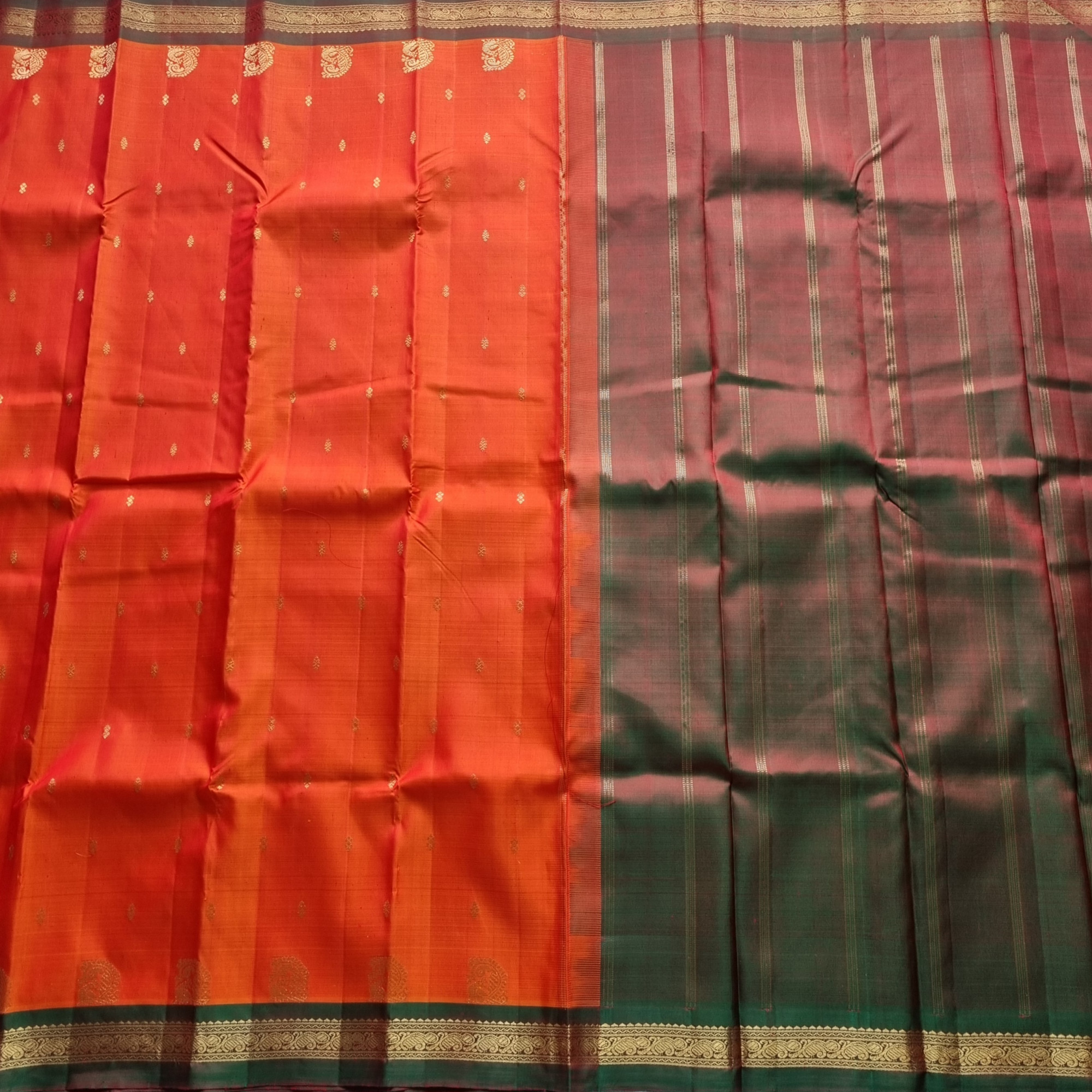 Kanjivaram Silk festive Orange