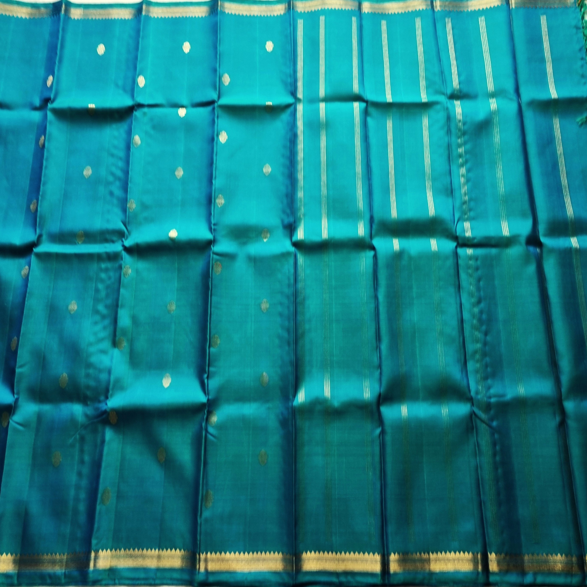 Kanjivaram Silk peacock blue