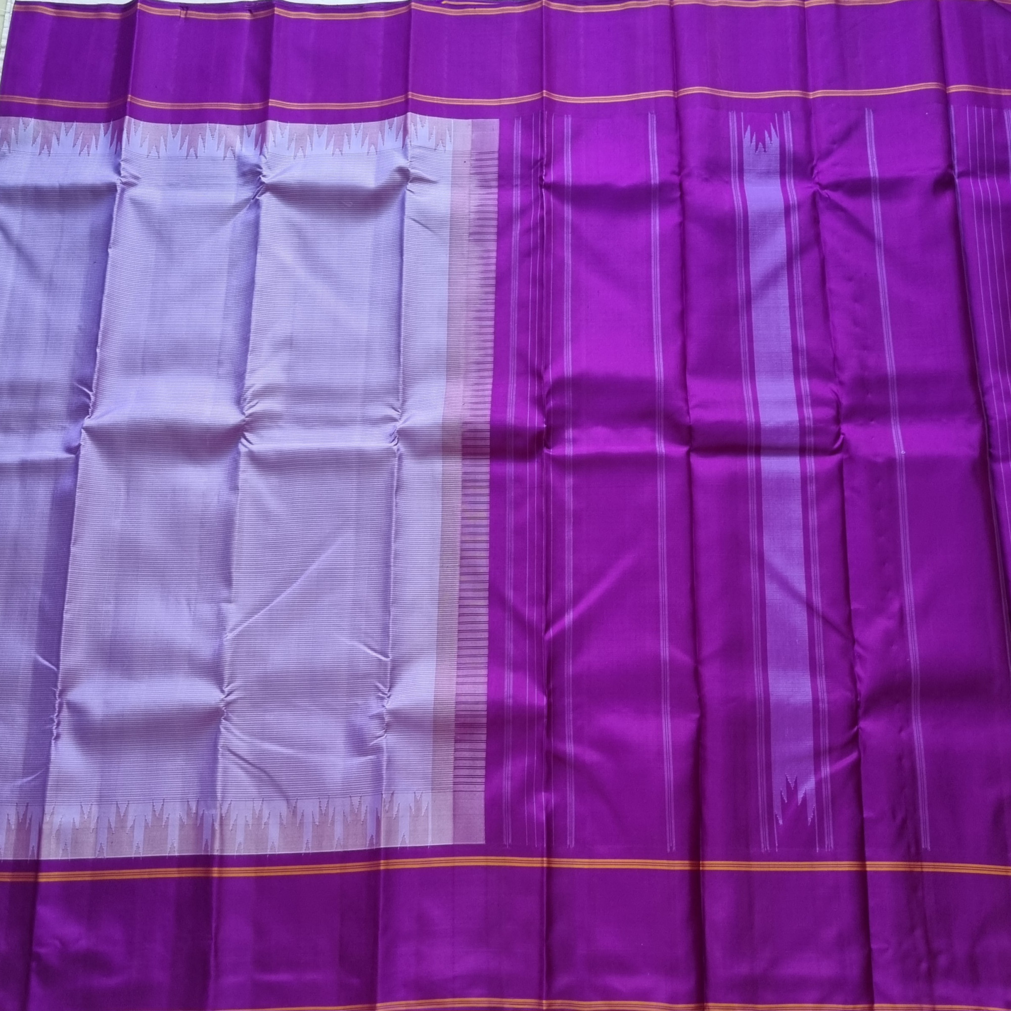 Kanjivaram Silk Korvai stripes