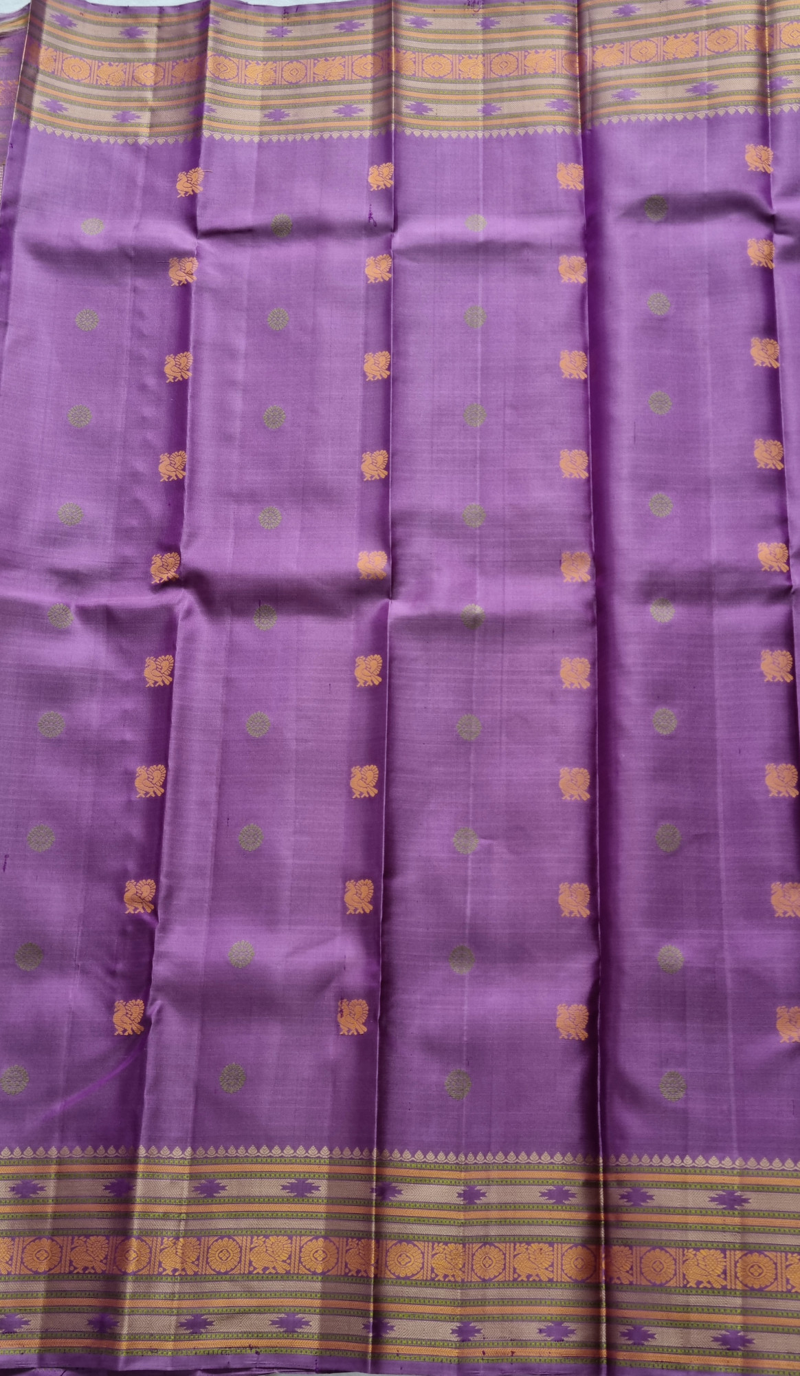 Kanjivaram Silk mauve threadwork