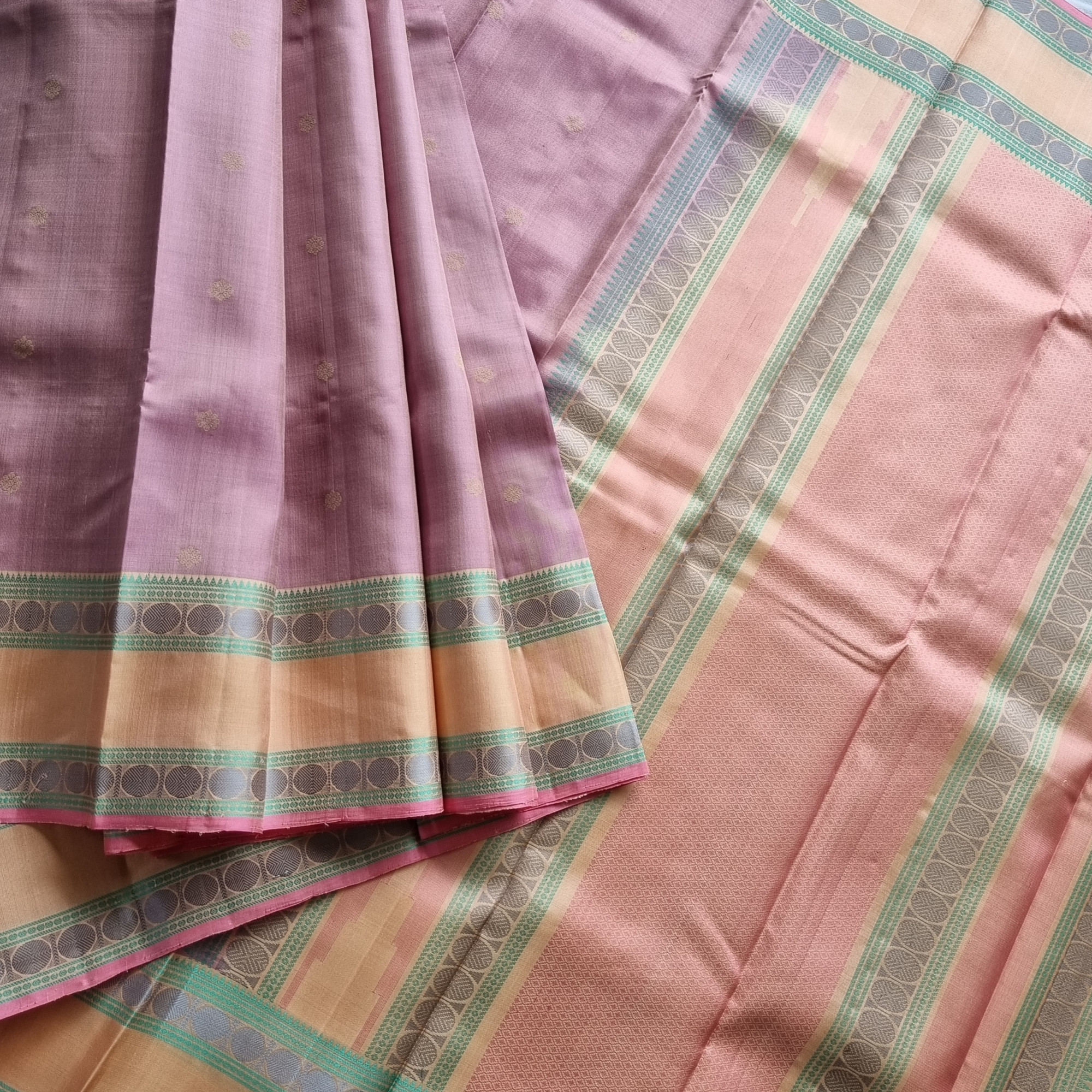Kanjivaram Silk mauve threadwork